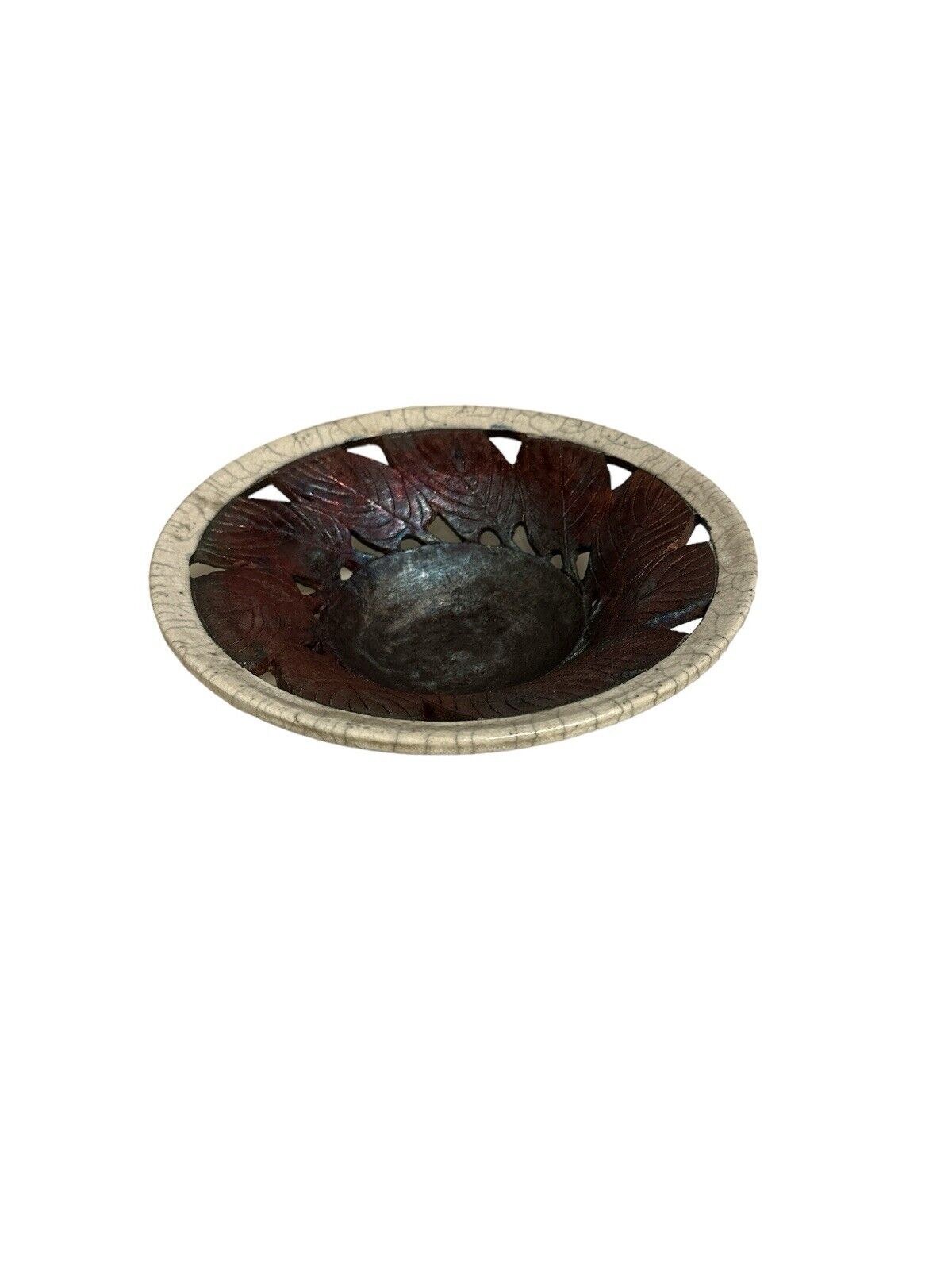 Clayton Pottery Traditional Japanese Raku Style Candle Holder Plate