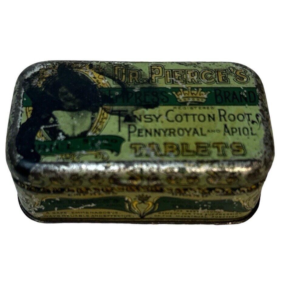 Lot Of 2 Empty Antique Old Vintage Small Advertising Tins Dr. Pierce & Diamonds