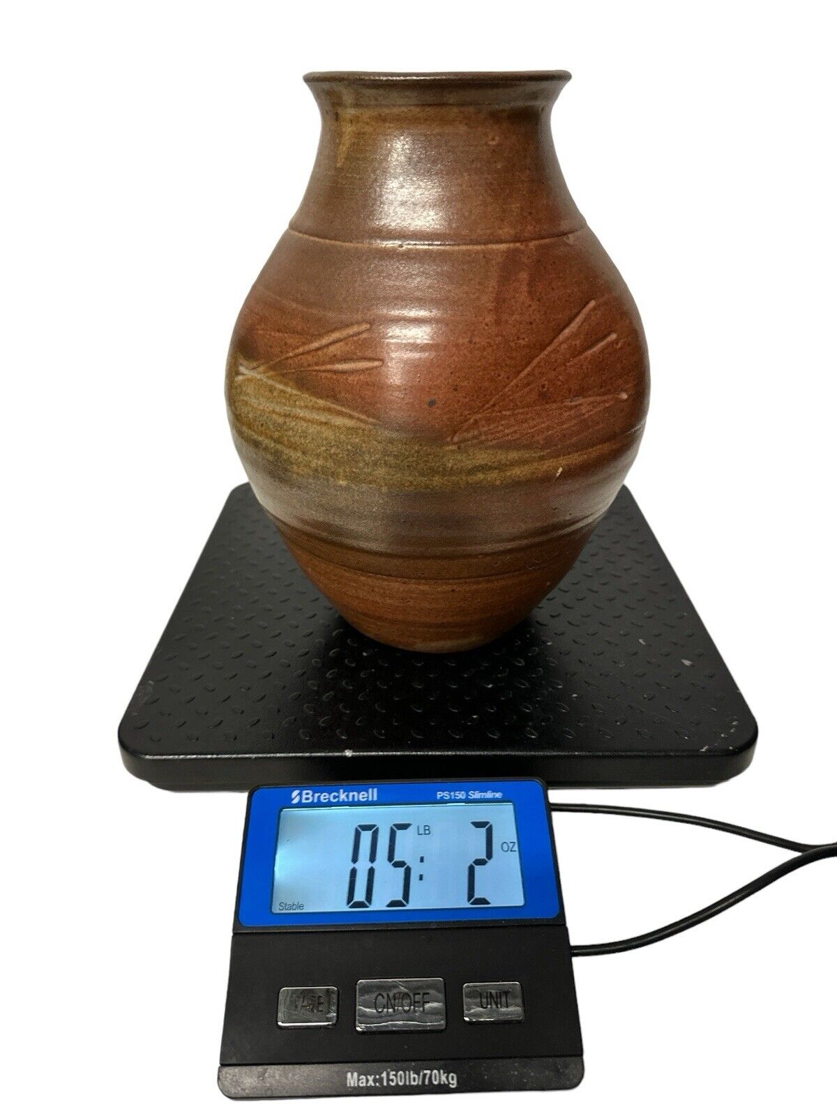 Beautiful Handmade Studio Signed Mark Pottery Stoneware Vase 10”