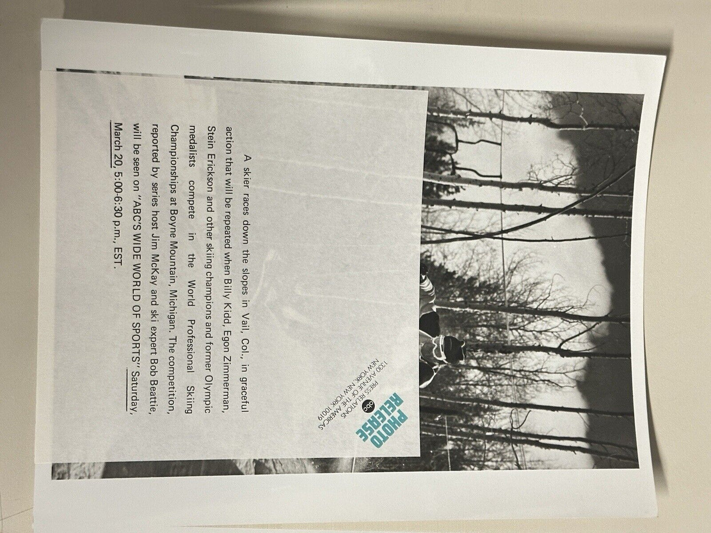 1971 ABC World Wide Of Sports Press Release Photo Professional Skier