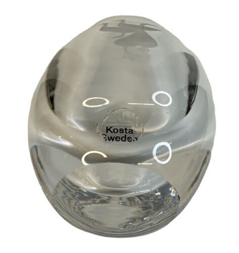Kosta Boda 3 Geese Glass Vase 6.25” Signed And Numbered Beautiful Clear Glass
