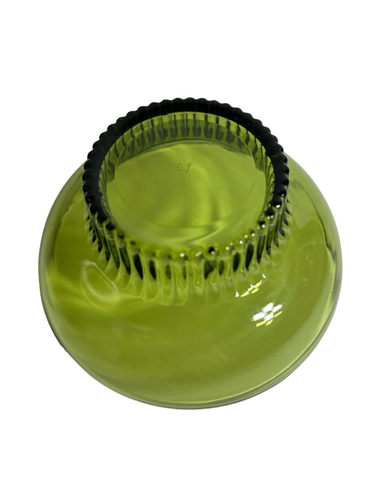 Vintage A.L. Randall Co. 1960s Green Candy Bowl with Ribbed Collar Base