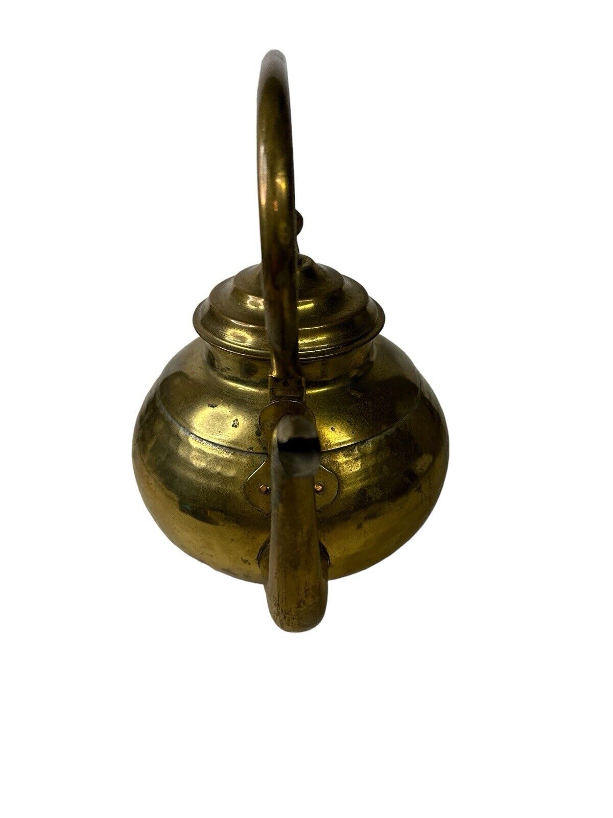 Antique Vtg Brass Lidded Metal Teapot, Kettle, Coffee Pot Handmade Kitchen Decor