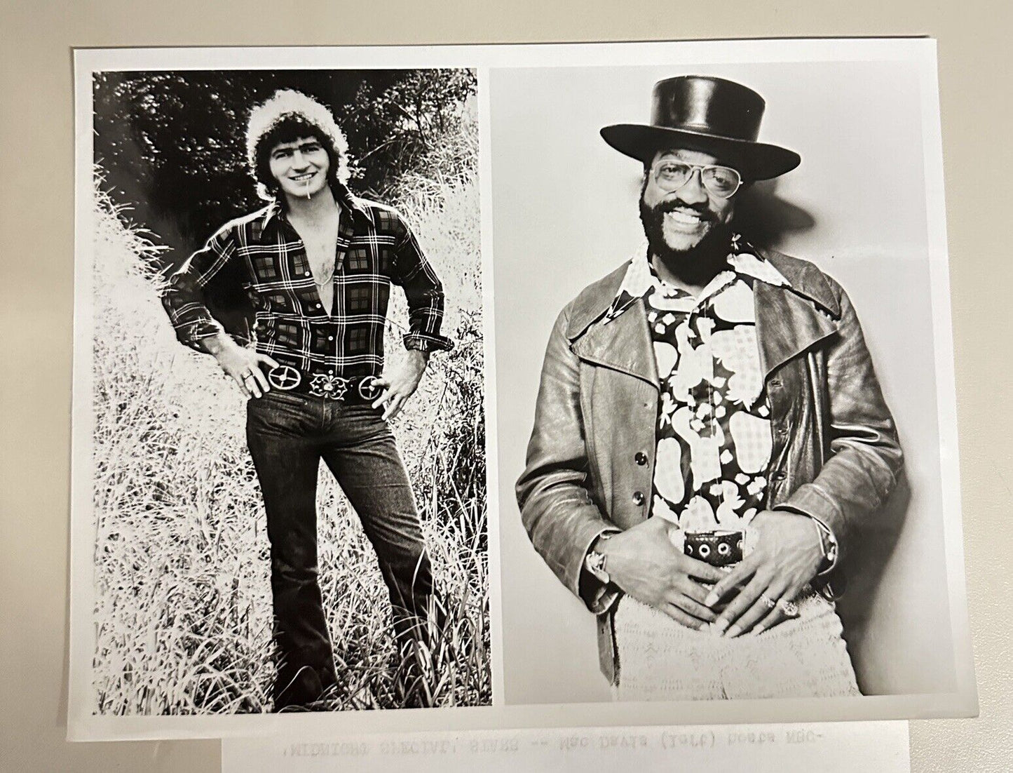 1973 Mac Davis & Billy Paul Press Release Photo The Midnight Show NBC