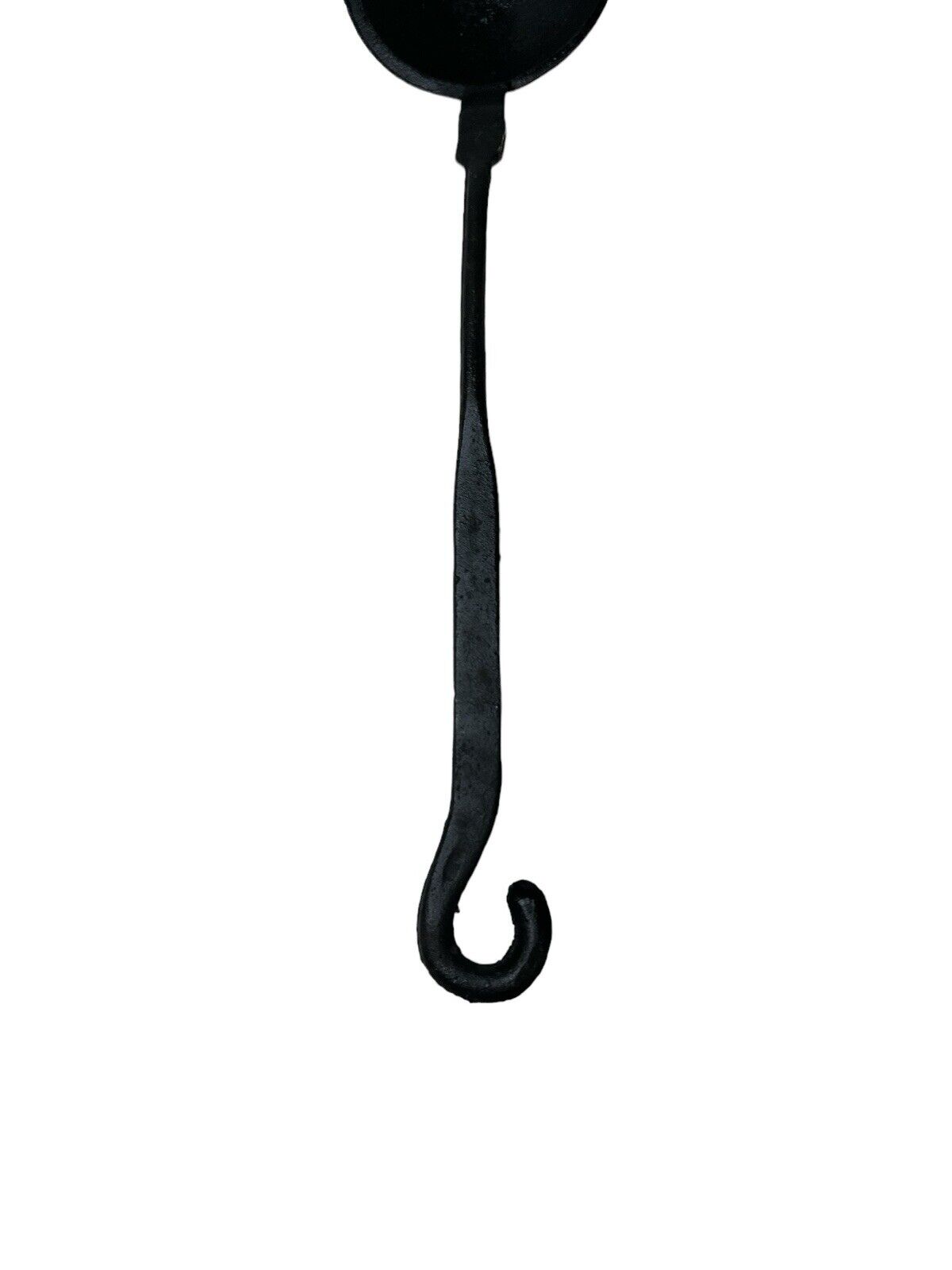 Vintage 11” Cast Iron Black Ladle Forge Lead Smelting Cooking Decor Hook End