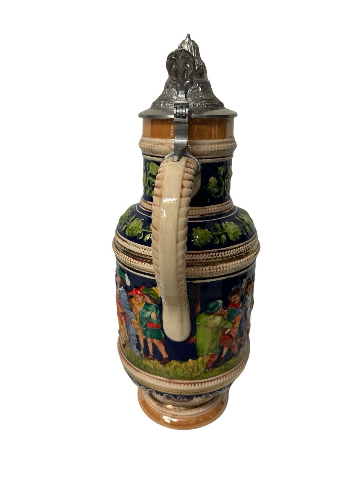 S. P. Gerz Stein W. Germany "Carousers" 3.0 L w/ pewter lid 16.5” Tall No. 403