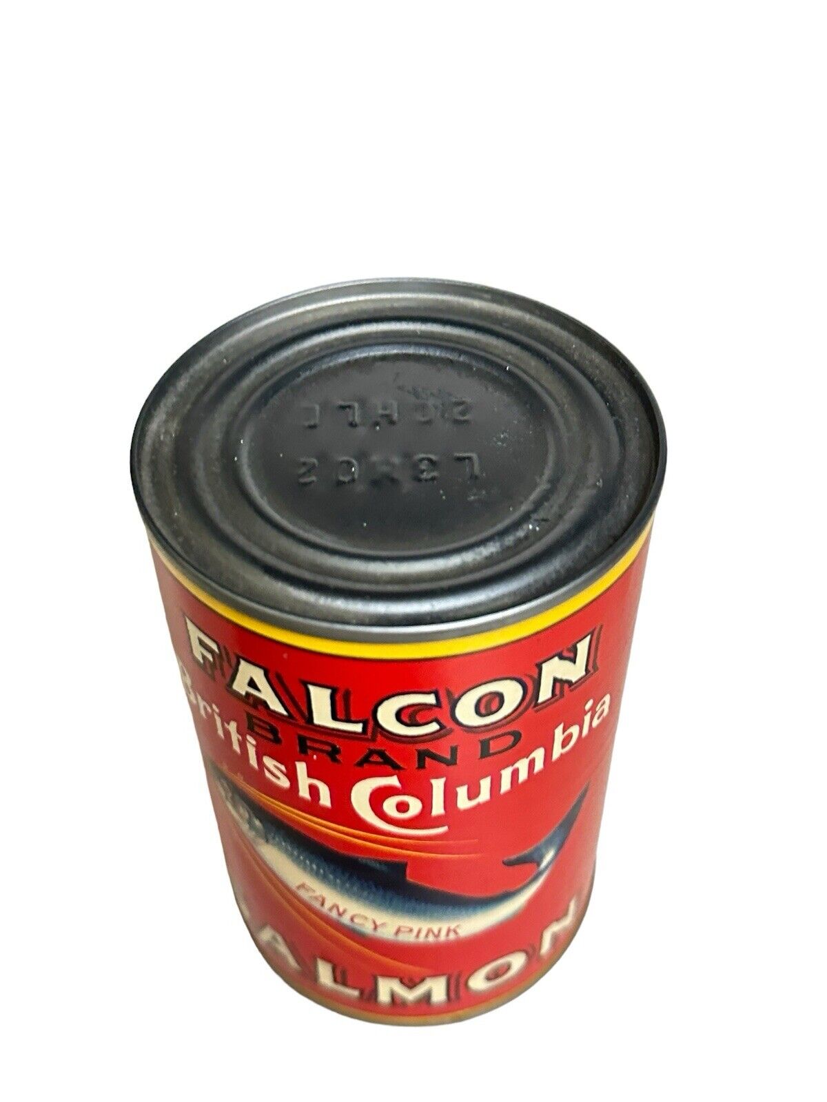 2 Antique Food Can Reprinted Falcon & Paddle Salmon Advertising Cans WWI Label