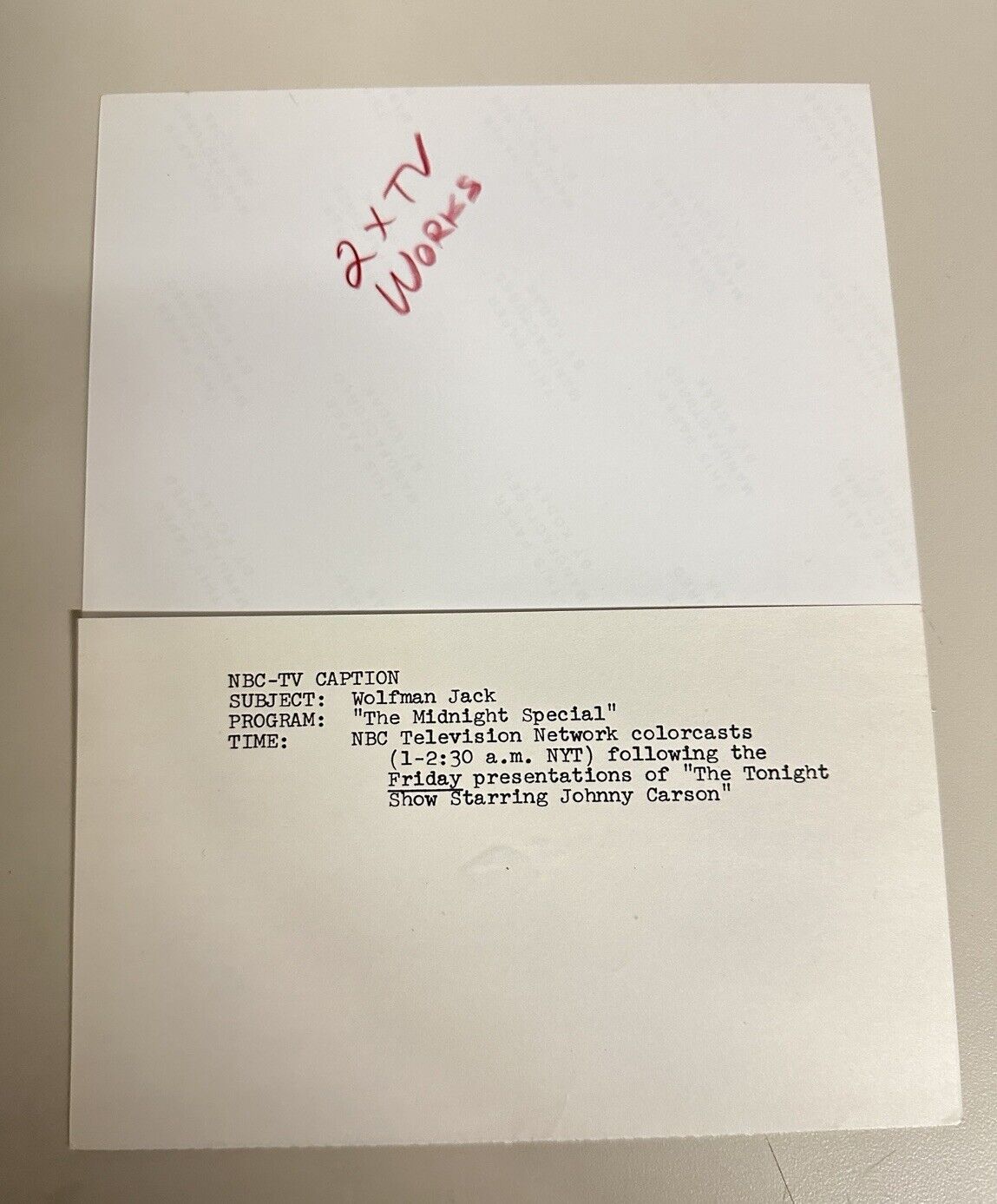 1973 DJ Wolfman Jack Authentic Press Release Photo from The Midnight Show NBC