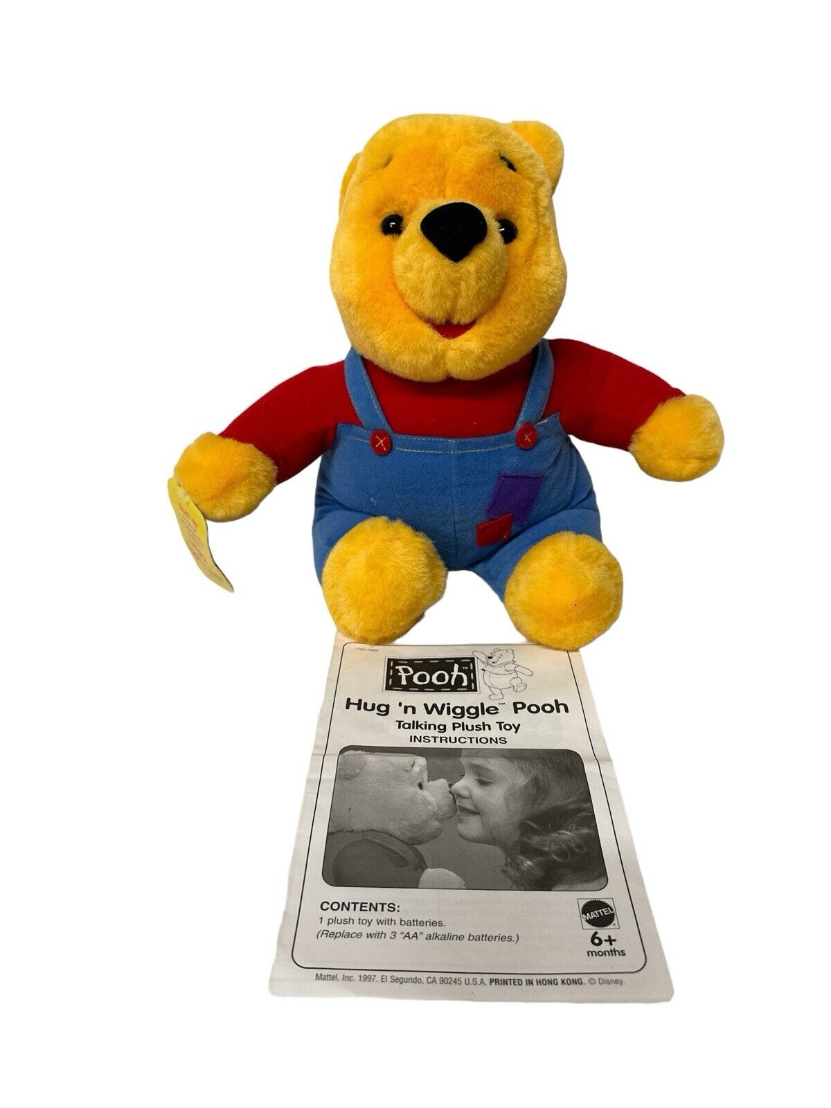 Vtg Disney Mattel Winnie The Pooh Talking Plush Toy Bear Wiggle Giggle 1997