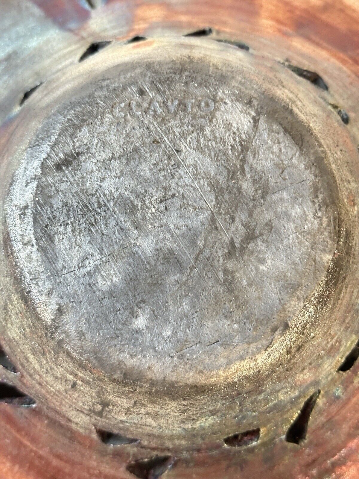 Clayton Pottery Traditional Japanese Raku Style Candle Holder Plate