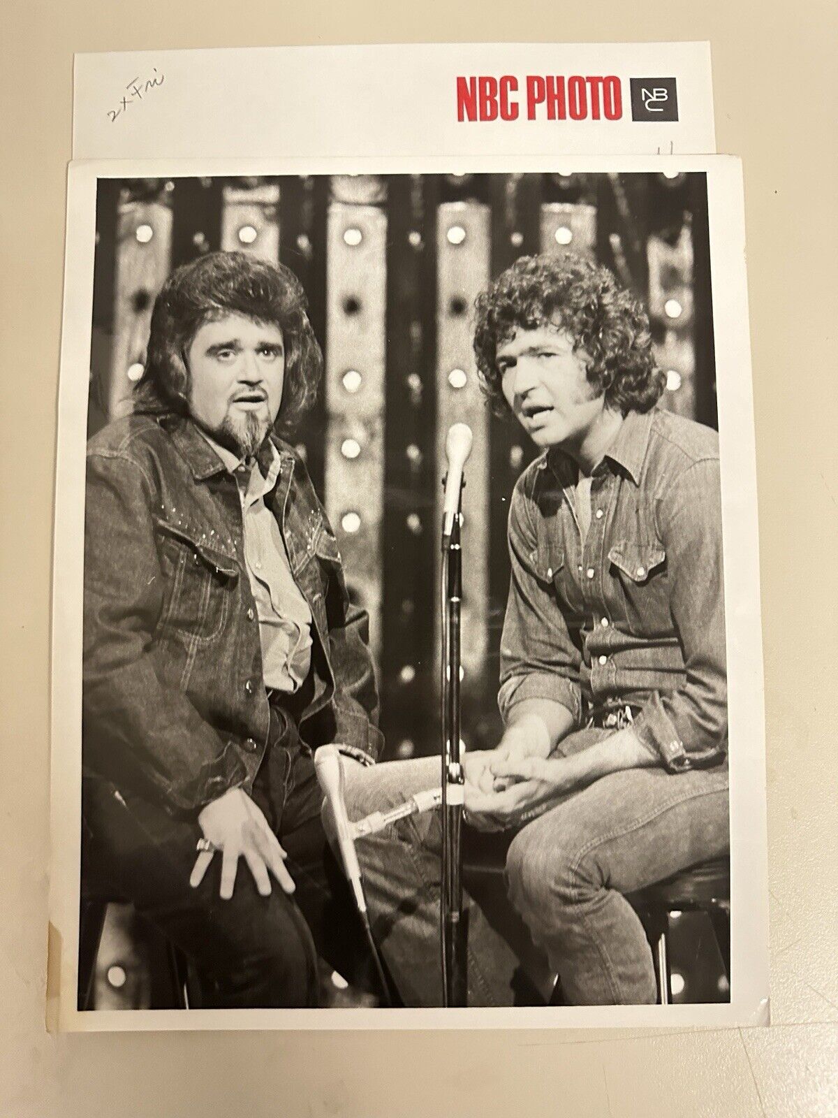 1973 Mac Davis & Wolfman Jack Press Release Photo The Midnight Show NBC