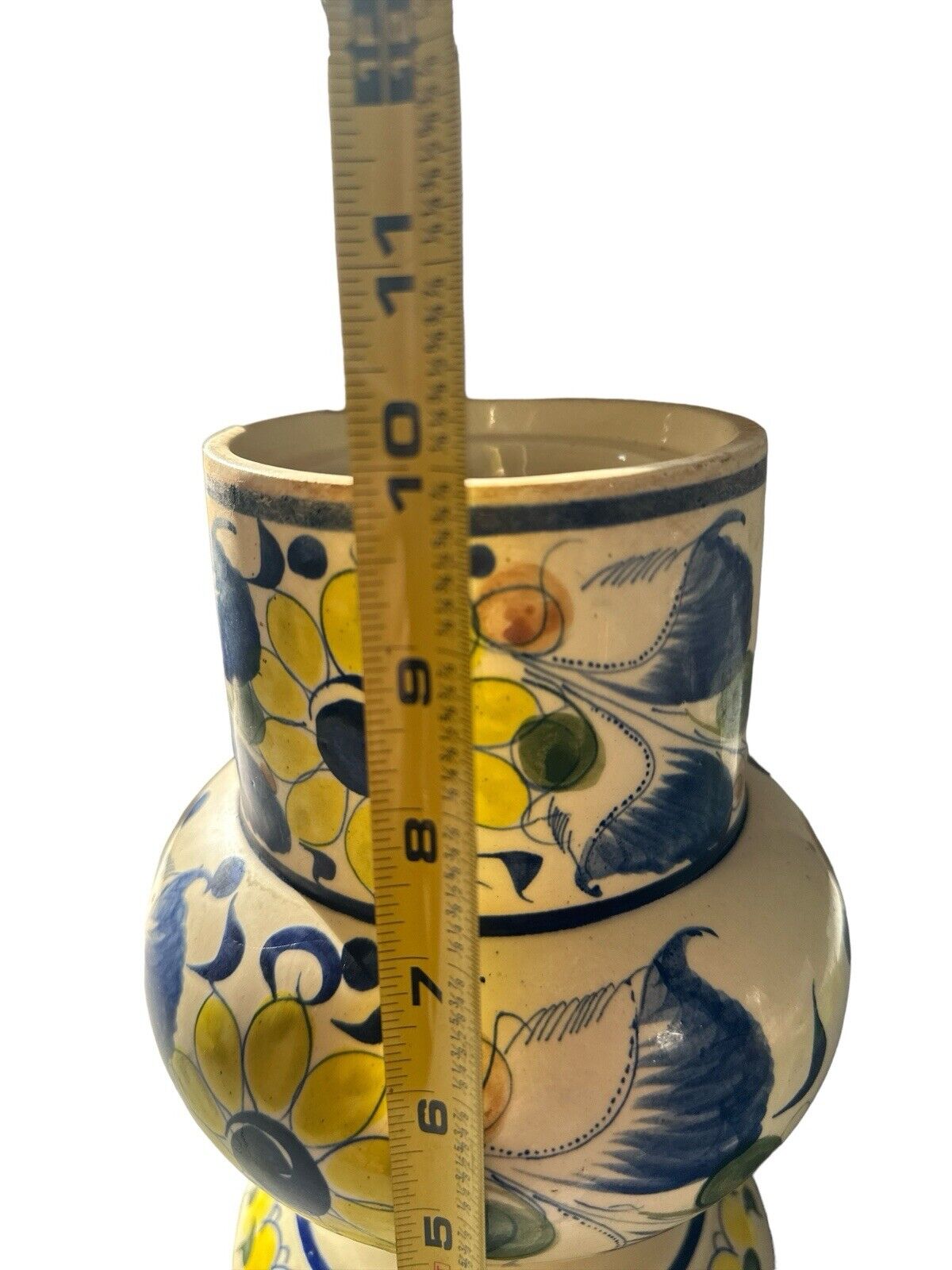 Authentic Handmade Mexican Talavera Pottery Hand Painted Ceramic Stoneware Vase