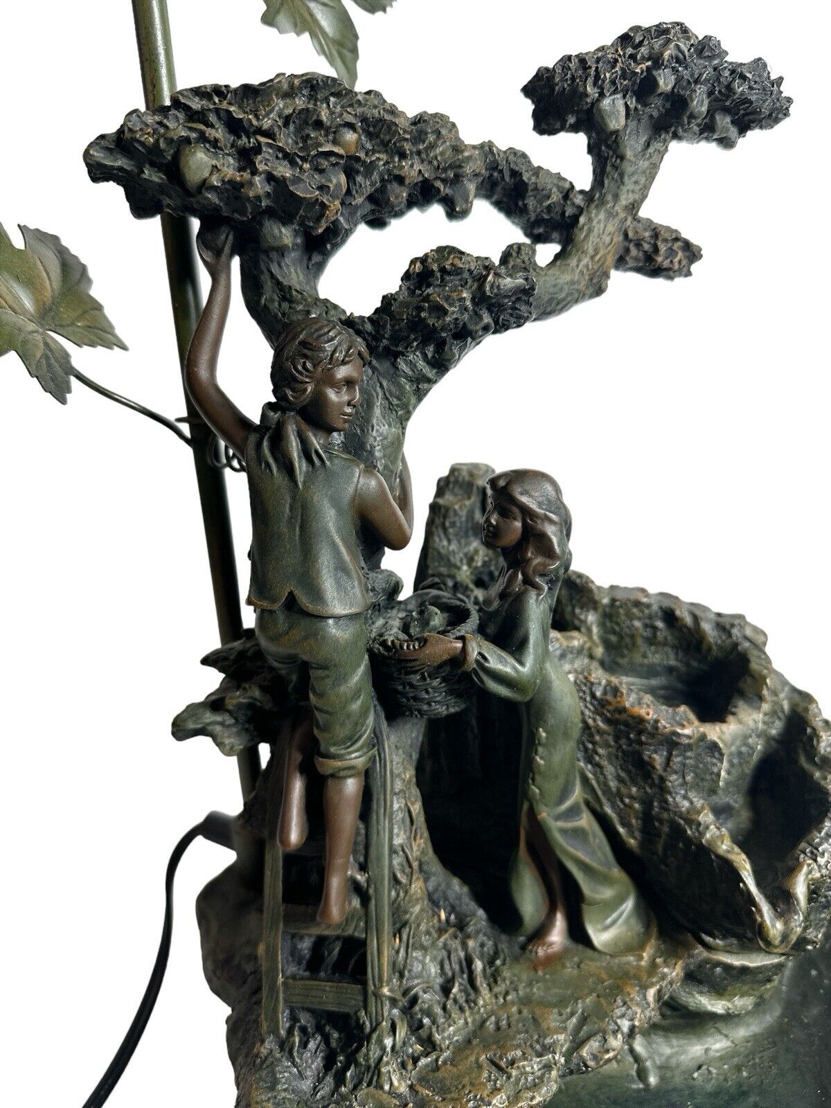 Vintage 1997 Fountain Lamp Children Climbing A Tree Beautiful Lamp By Crosa