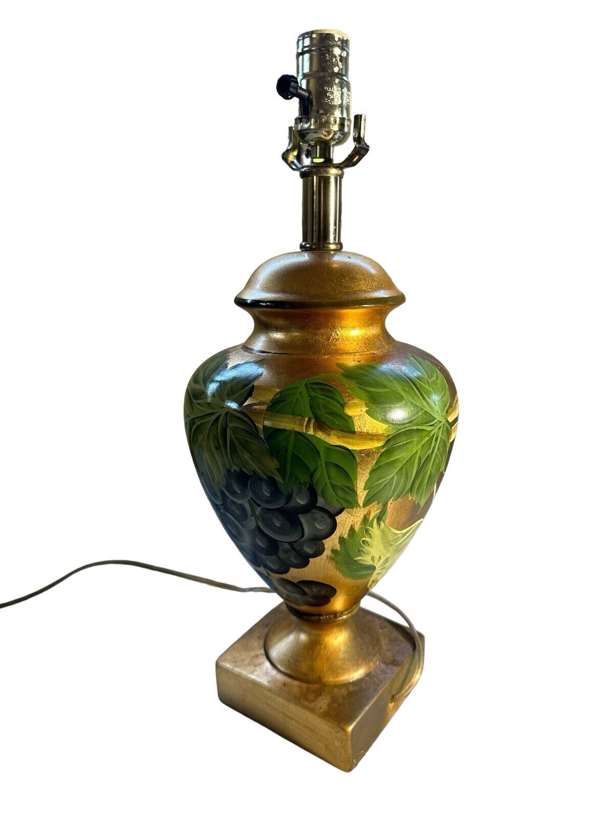 vintage Italian style Hand Painted Grape Vine Decor Ceramic Lamp