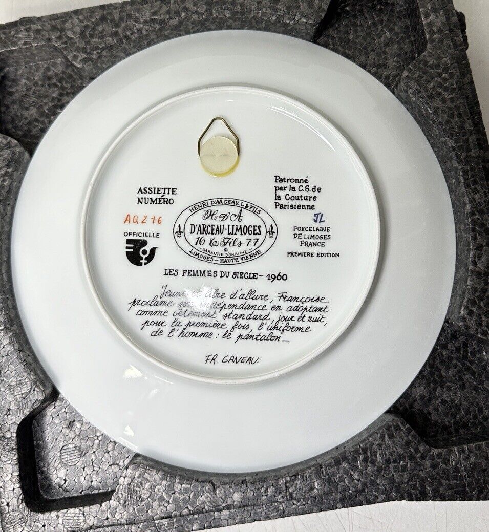 D'Arceau Limoges Women of the Century Premier Ed THE Independent Woman 1960 +COA