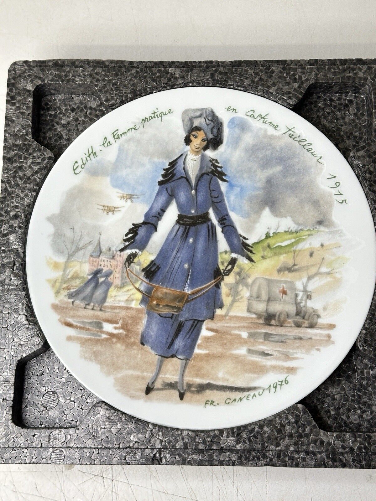 Limoges "Edith Practical Woman" In Tailored Costume Women of Century Plate 1915
