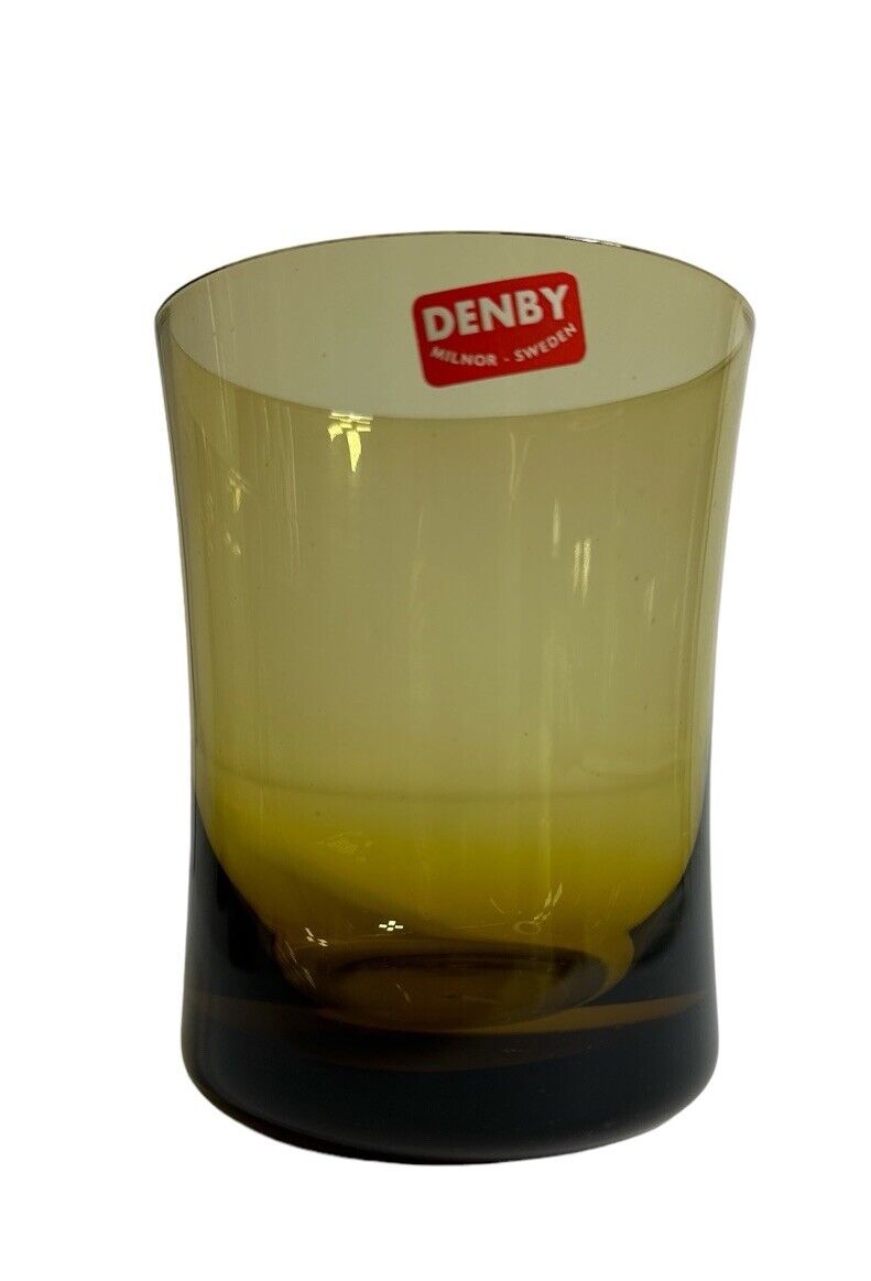 1972-79 DENBY Arabesque Spice Brown Double Old Fashioned NOS Milnor Sweden 4.25