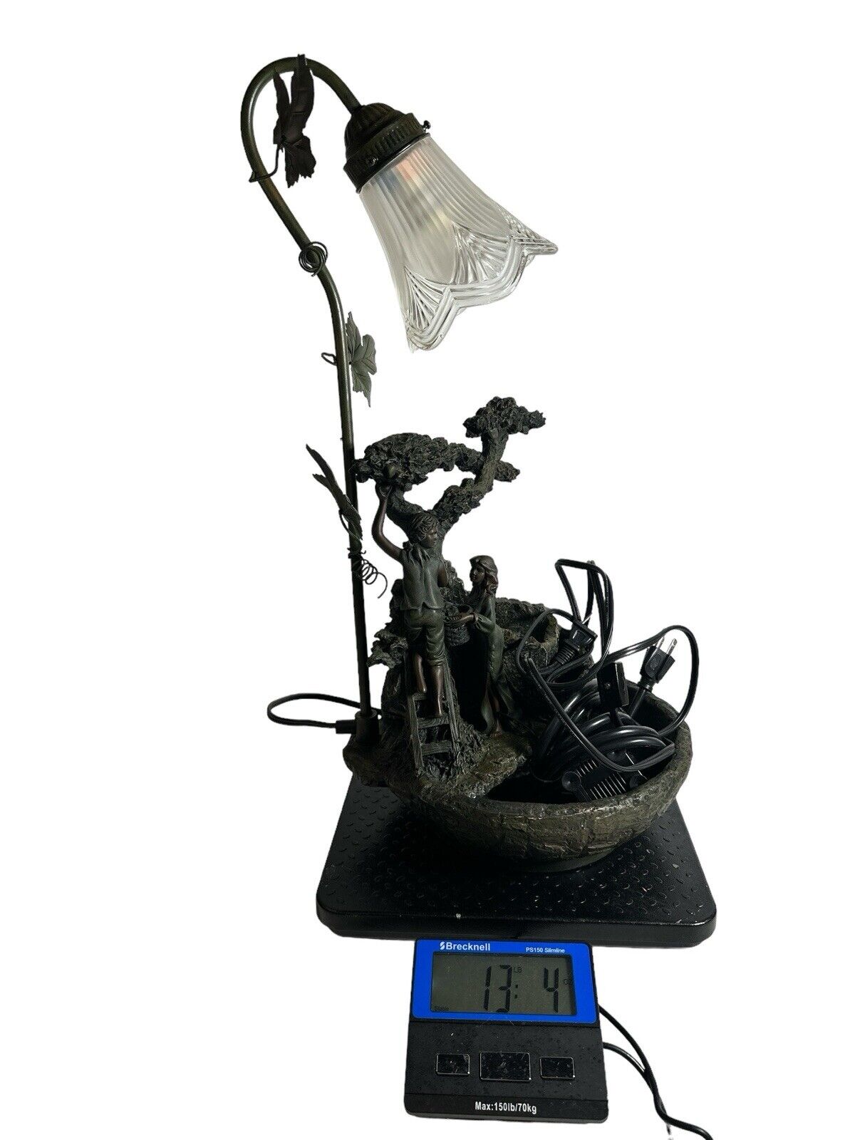 Vintage 1997 Fountain Lamp Children Climbing A Tree Beautiful Lamp By Crosa