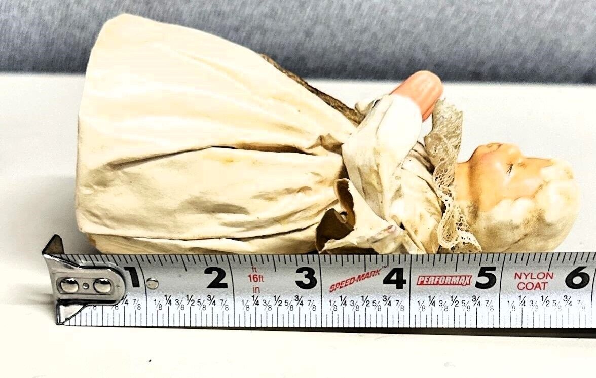 Pair of 2 Vintage Nuno Mexico Paper Mache Angel Folk Art Doll Figure Statue 6"