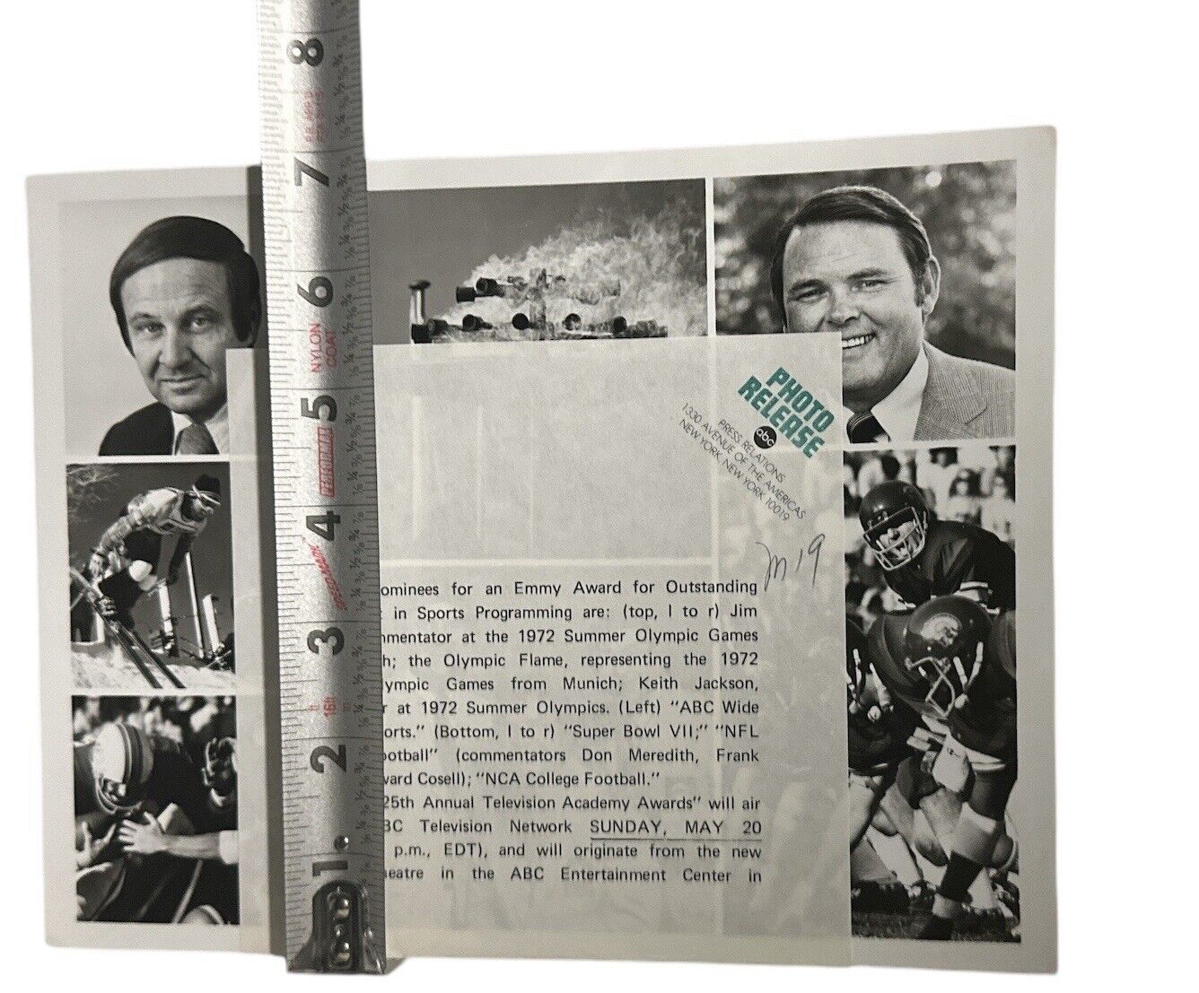 1973 25th Annual TV Academy Awards Press photo 7 Up Outstanding Sports Program