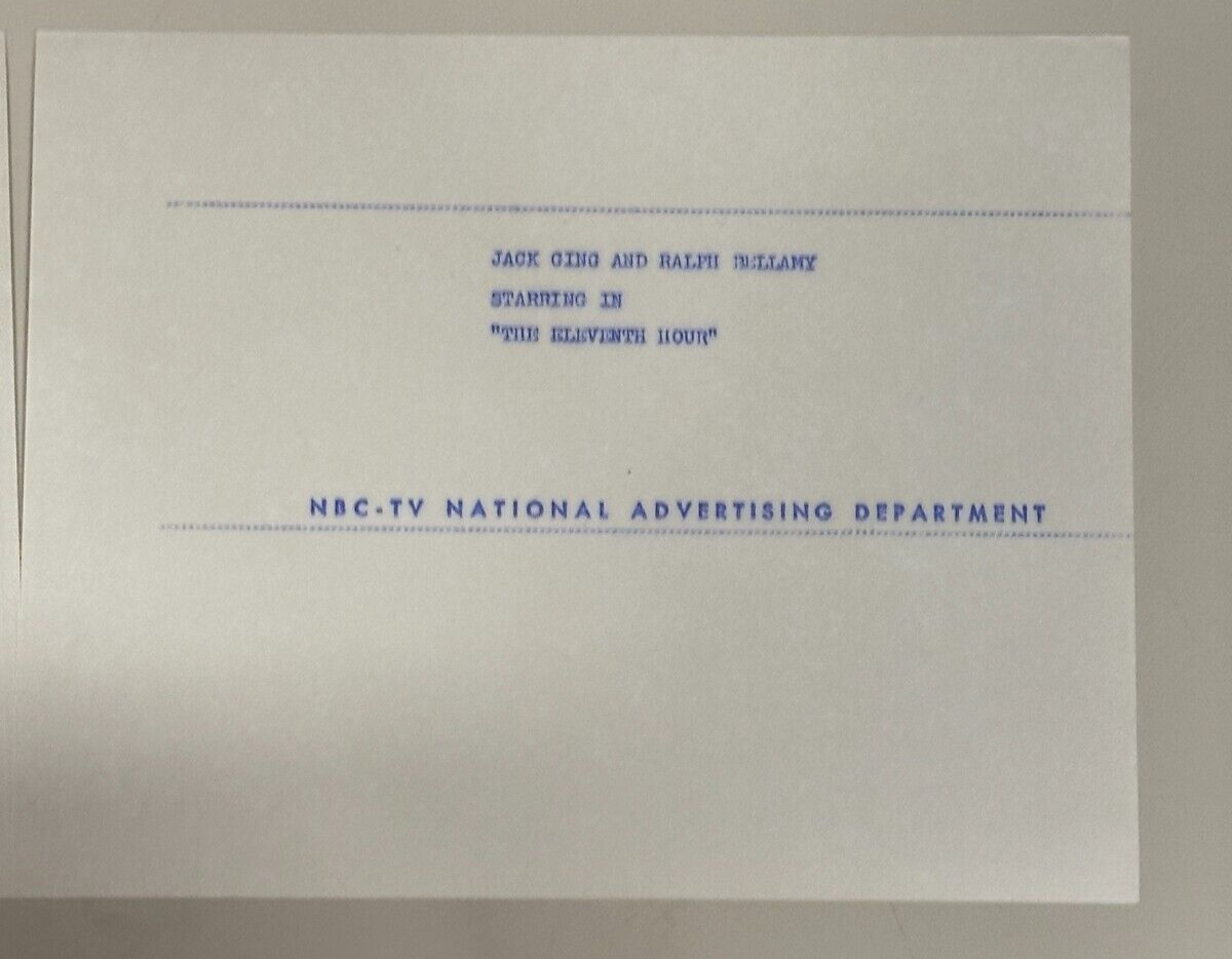 1962 Press Release Photo "The Eleventh Hour" Jack Ging and Ralph Bellamy