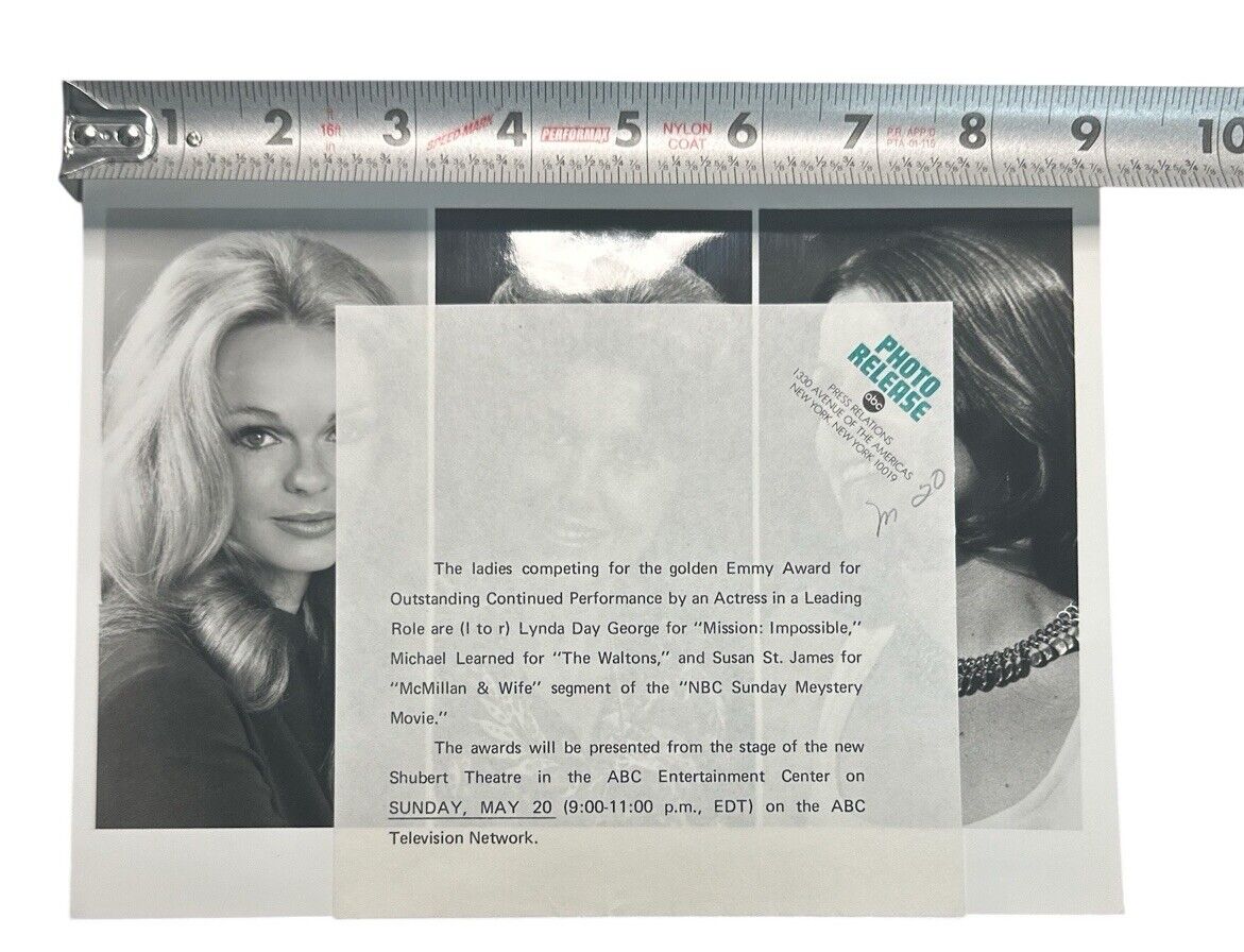 25th Annual TV Academy Awards 1973 Press Release photo 3 Up Composite
