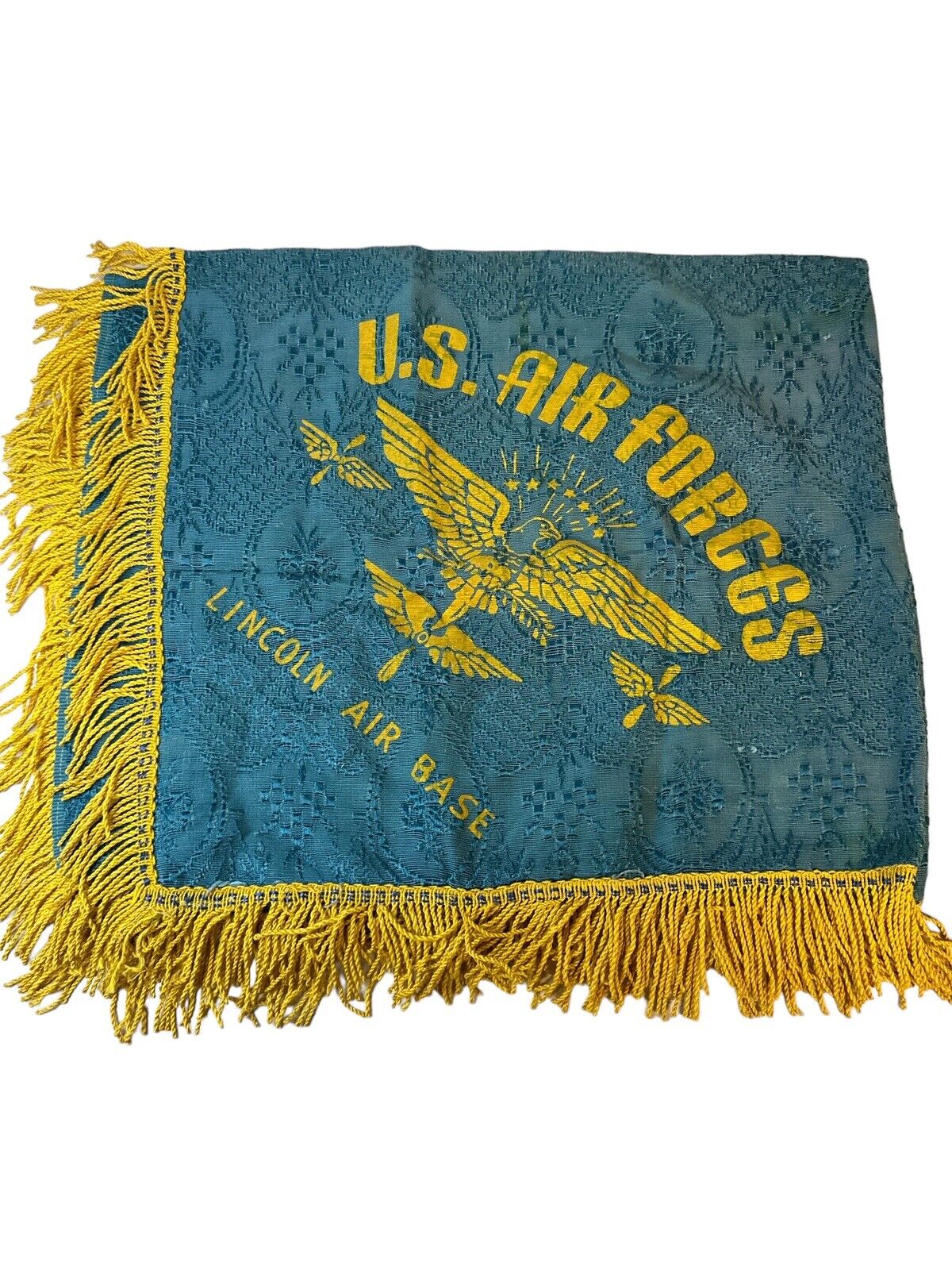Vintage WWII U.S. Air Forces Ceremonial Tablecloth Blanket Lincoln Air Base