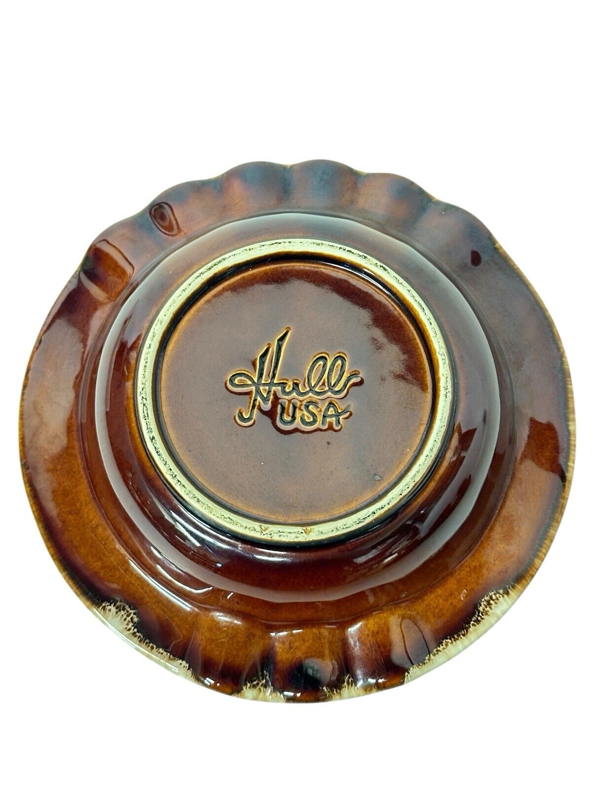 Vtg Hull Brown Drip Cigar Ashtray Deer Vintage 1950’s MCM Trinket Dish Decor