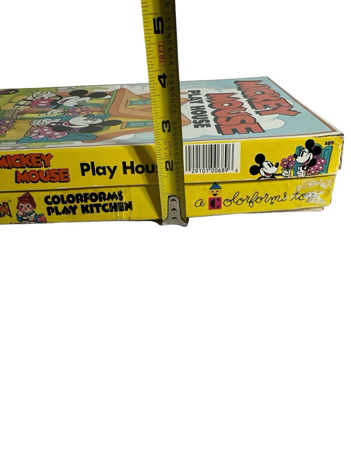 Rare Raggedy Ann Play Kitchen & Mickey Mouse Colorforms Toy Set Box Vtg 1970’s