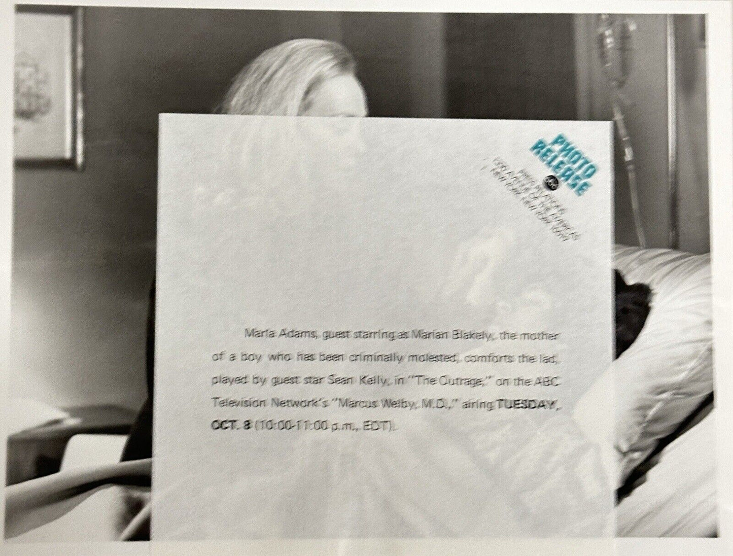 1974 Press Release Photo Marcus Welby M.D. Marla Adams and Sean Kelly