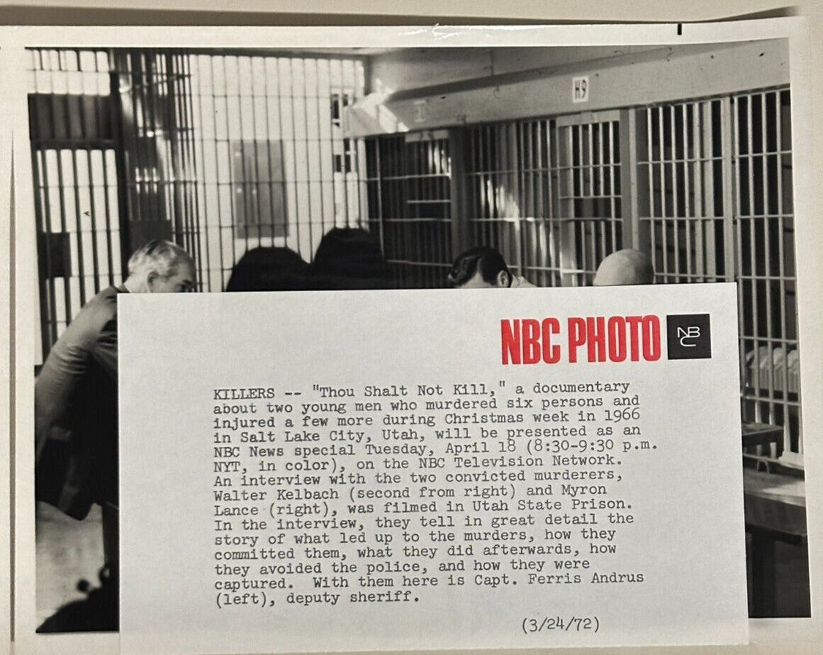 1972 Press Release Photo NBC Special "Thou Shalt Not Kill" Walter Kelbach