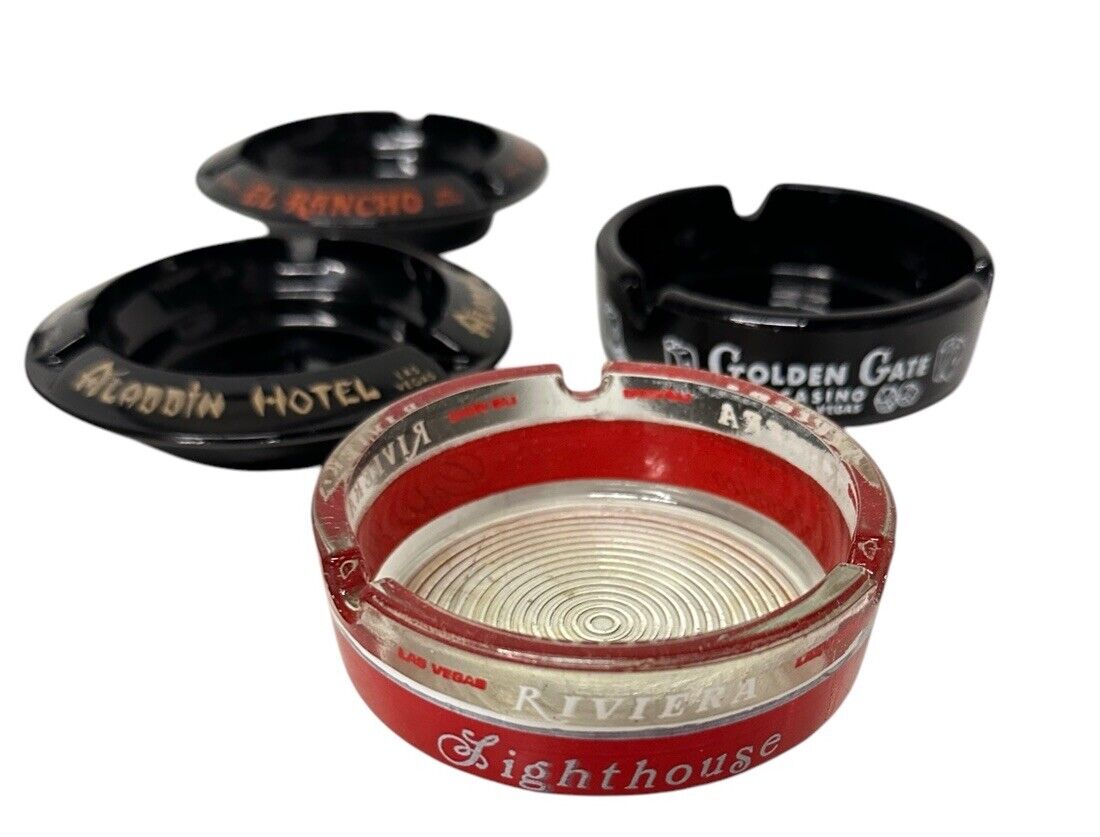 Lot of 6 Vintage MCM 1970’s Hotel Casino Ashtrays Rare Types