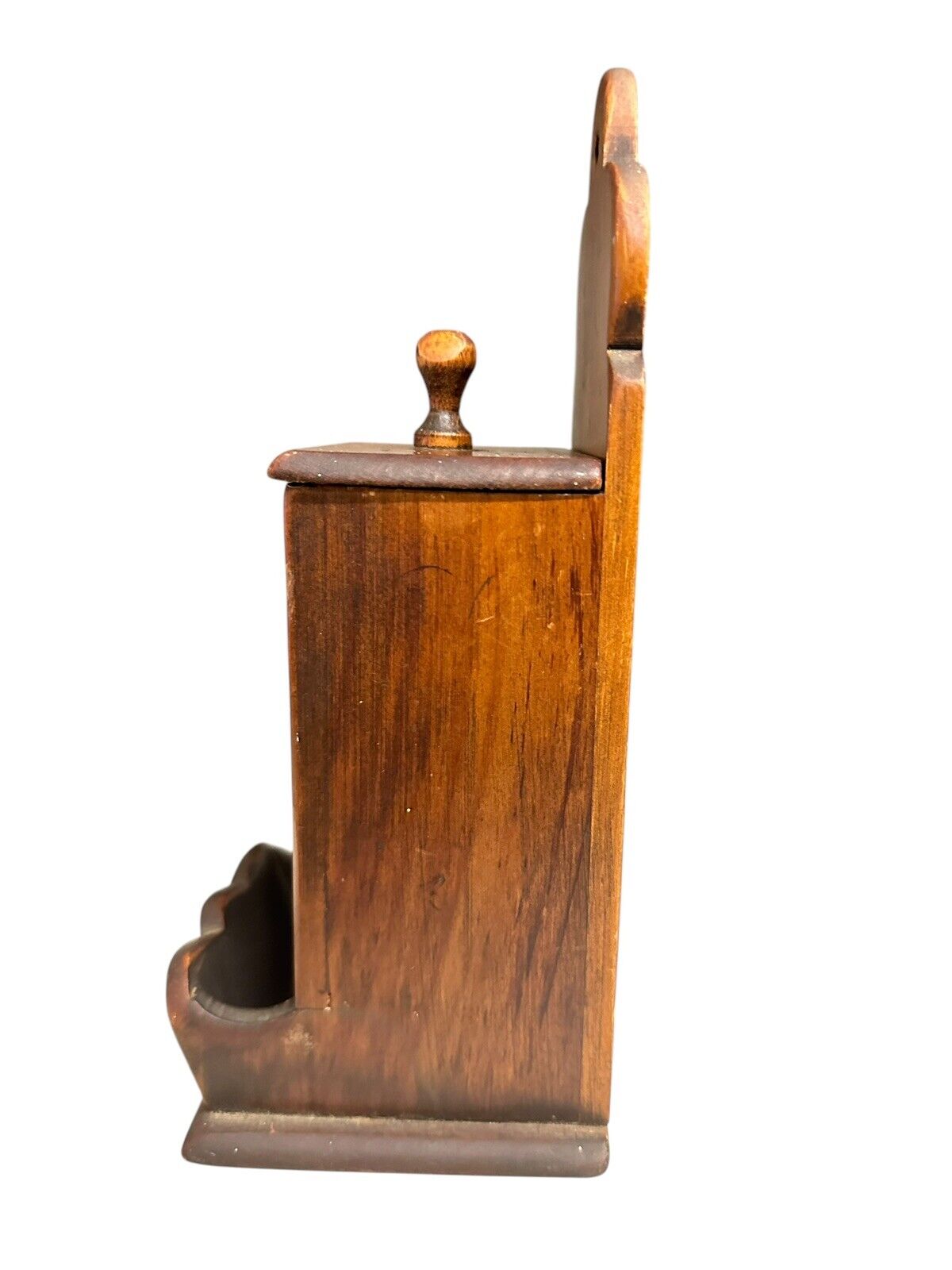 Vintage 1970’s Handmade Wooden Matchbook Matchstick Wall Mount Holder