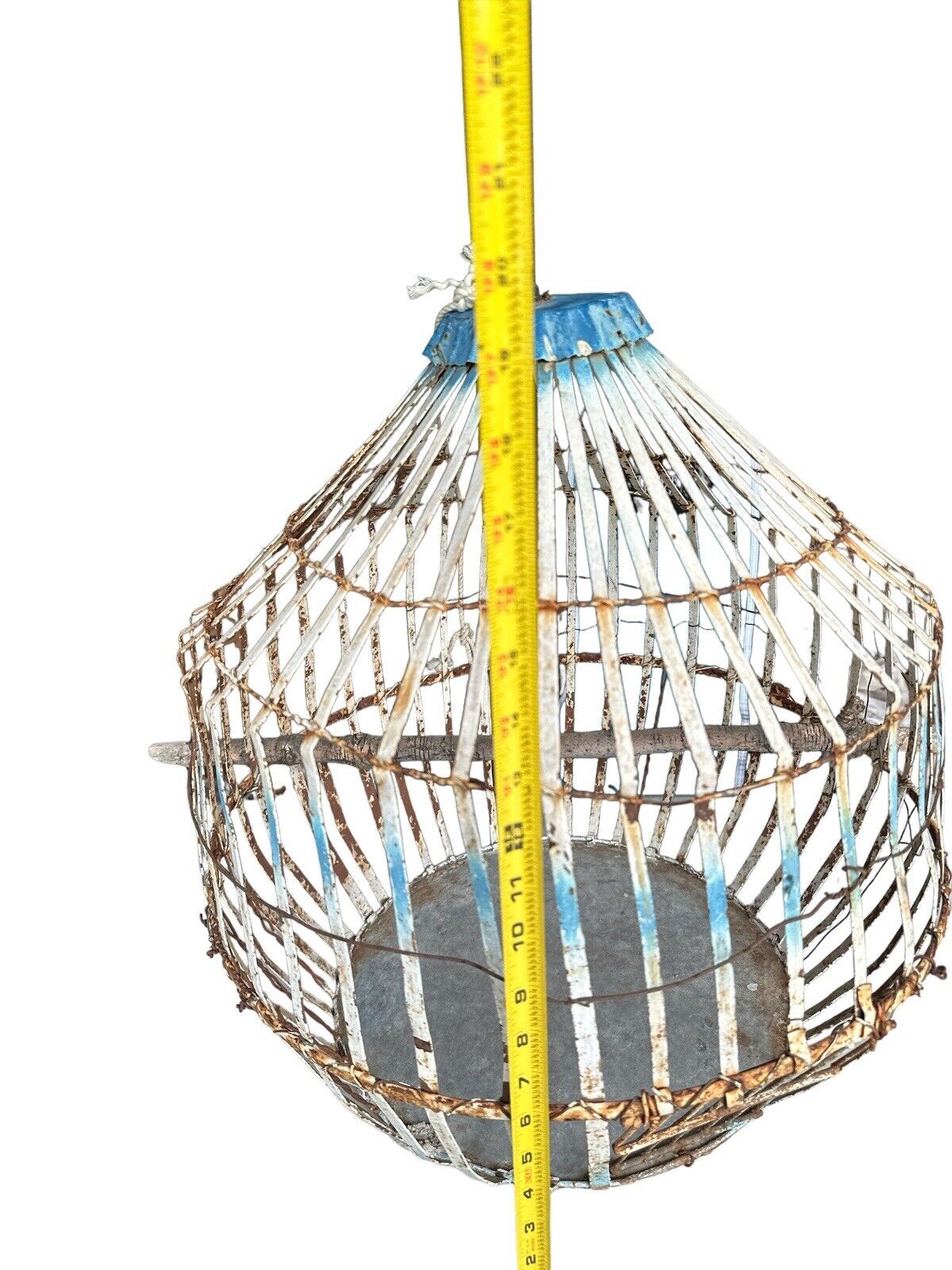 Vintage Large Rustic Metal Bird Cage Handmade Rare Decor Cage Made In Mexico