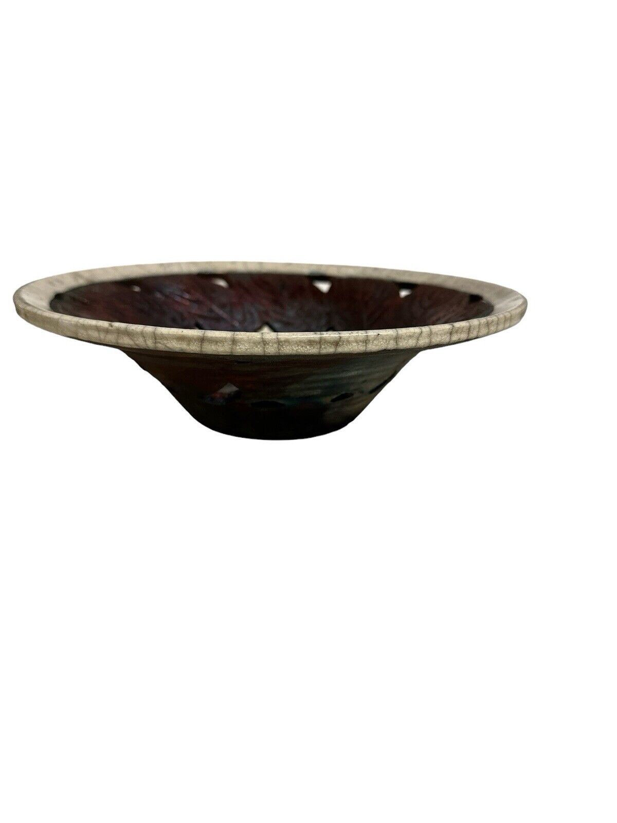 Clayton Pottery Traditional Japanese Raku Style Candle Holder Plate