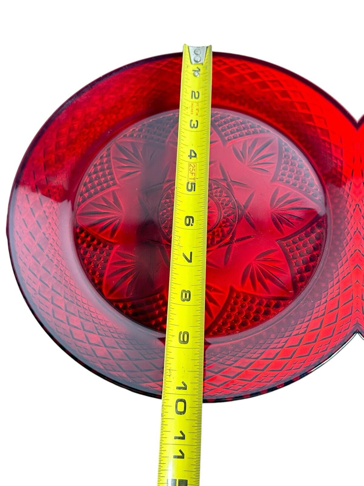 Vintage Luminarc Cristal d'Arques Durand Ruby Red Glass 10" Glass Plate