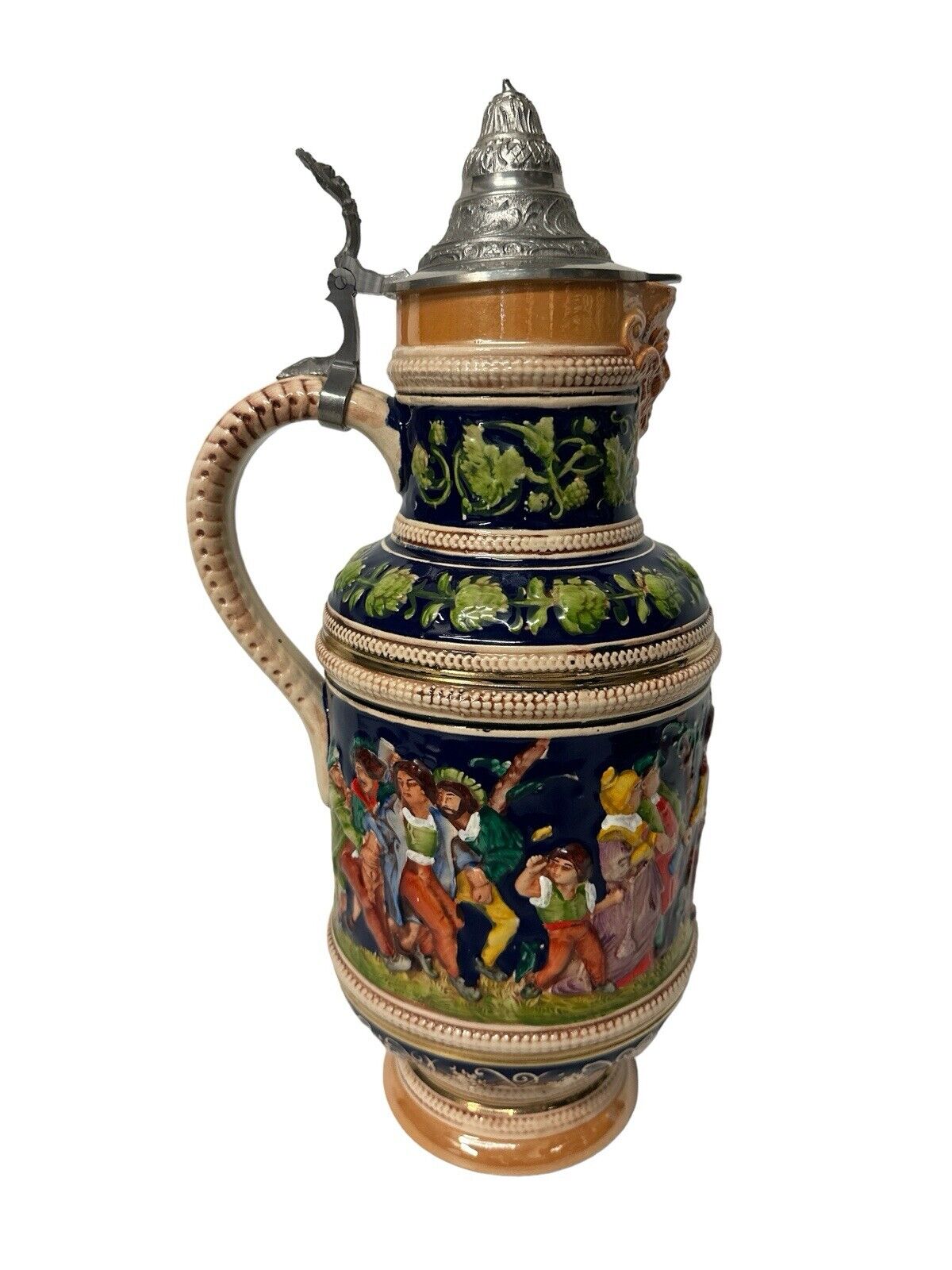 S. P. Gerz Stein W. Germany "Carousers" 3.0 L w/ pewter lid 16.5” Tall No. 403