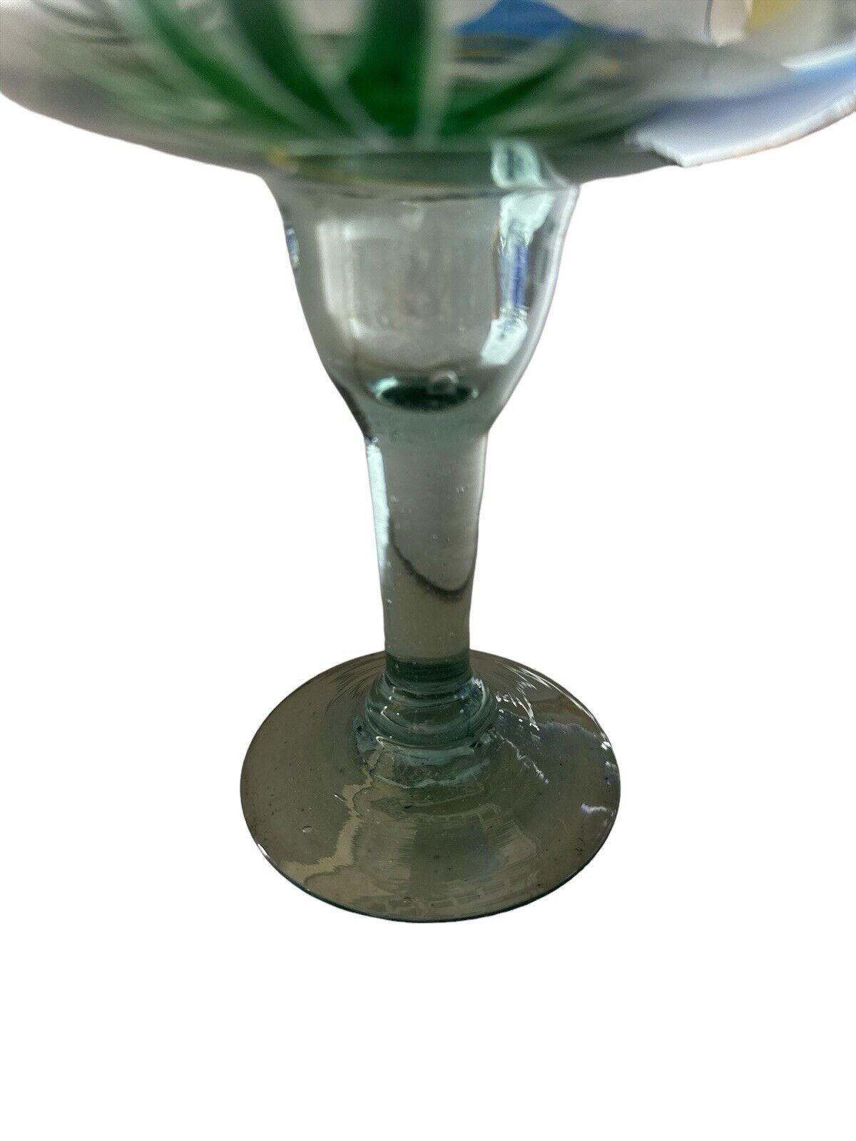 Authentic Blown Glass Hand Painted Margarita Barware Made In Mexico Tonala