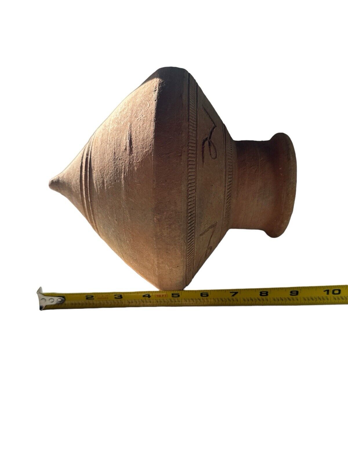Vintage Handmade Mexican Clay Terracotta Water Vessel No Stand 9” x 8” Authentic