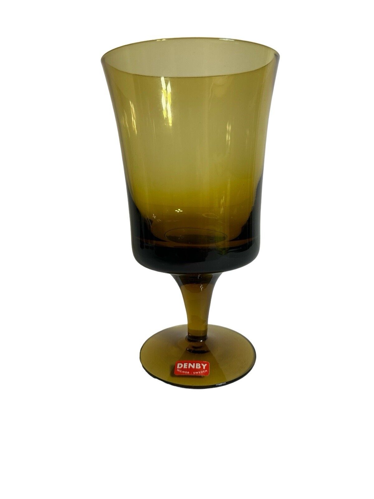 1972-1979 DENBY Arabesque Spice Brown Water or Wine Goblet NOS Milnor Sweden 6.5