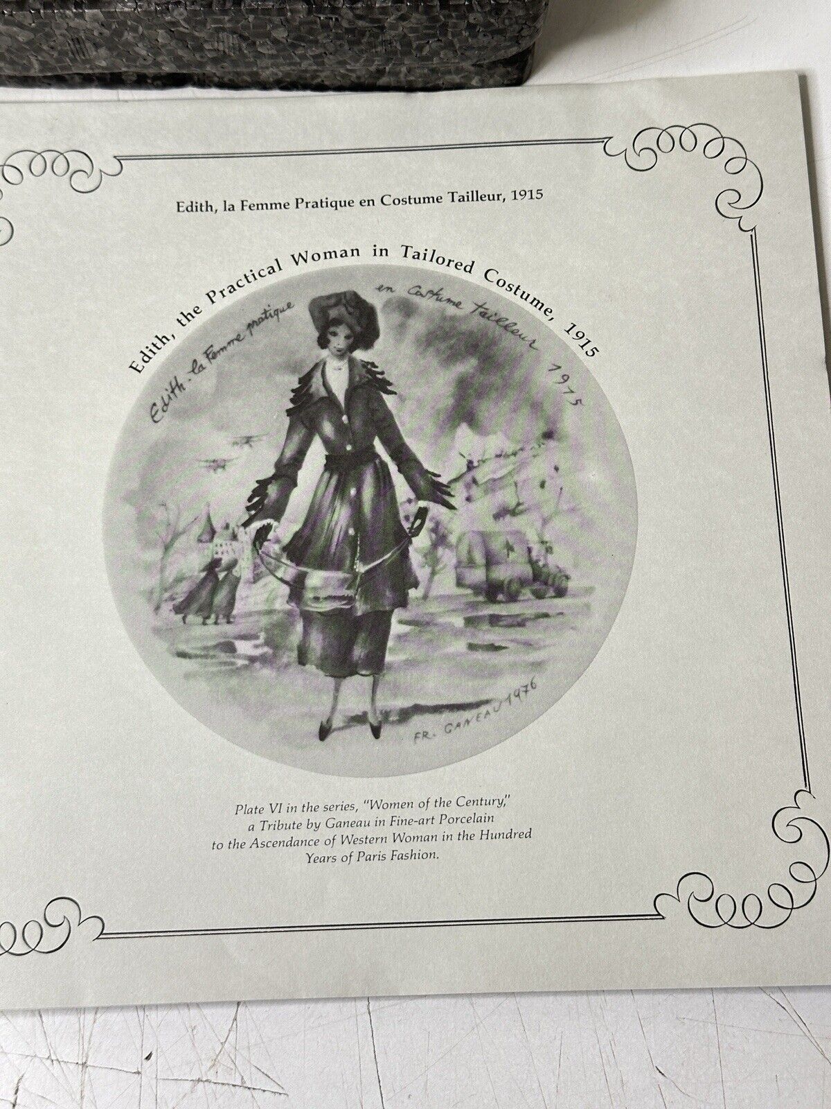 Limoges "Edith Practical Woman" In Tailored Costume Women of Century Plate 1915