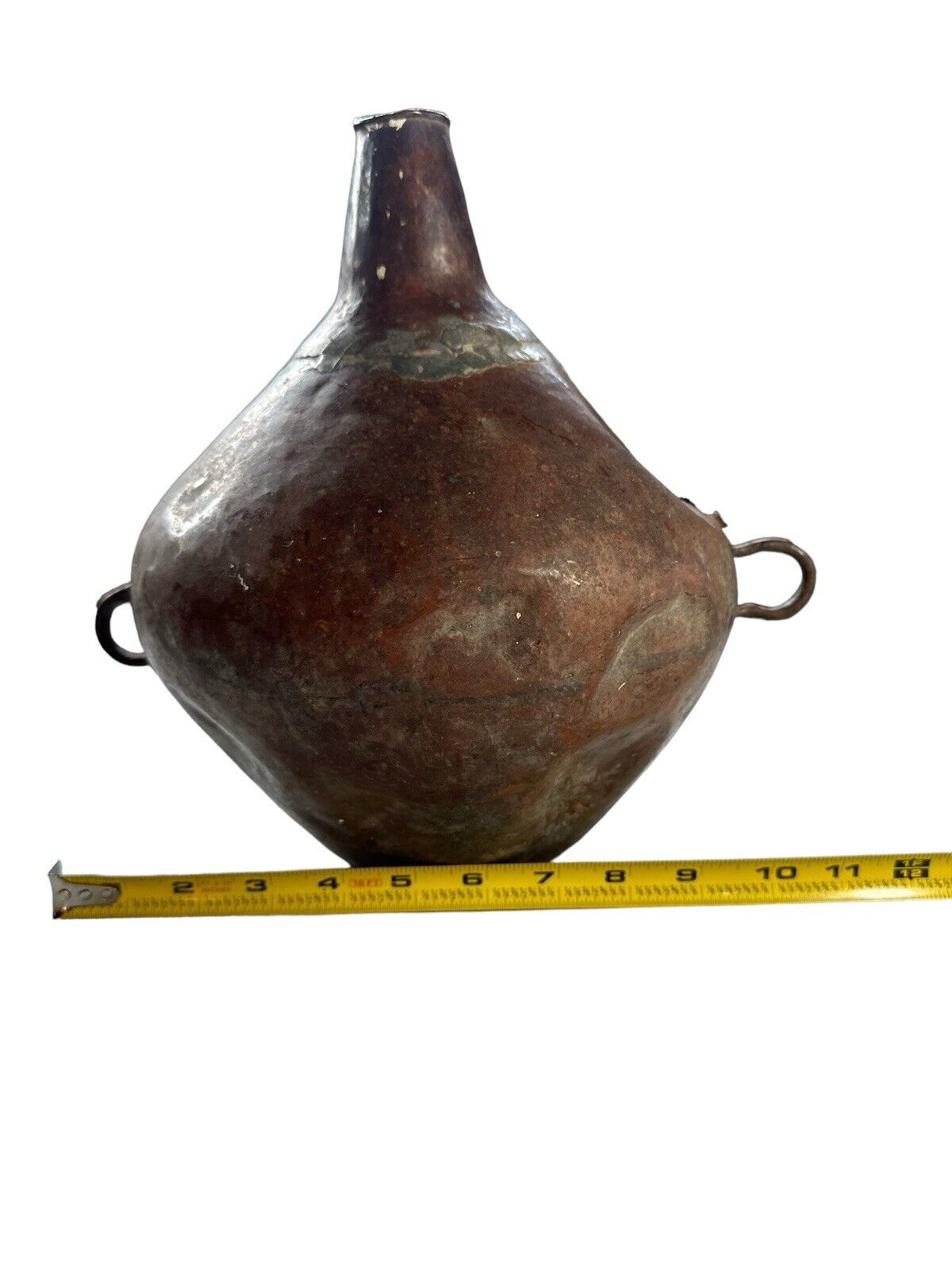 Primitive Central Mexican Spanish look Handmade Copper Metal Water Vessel