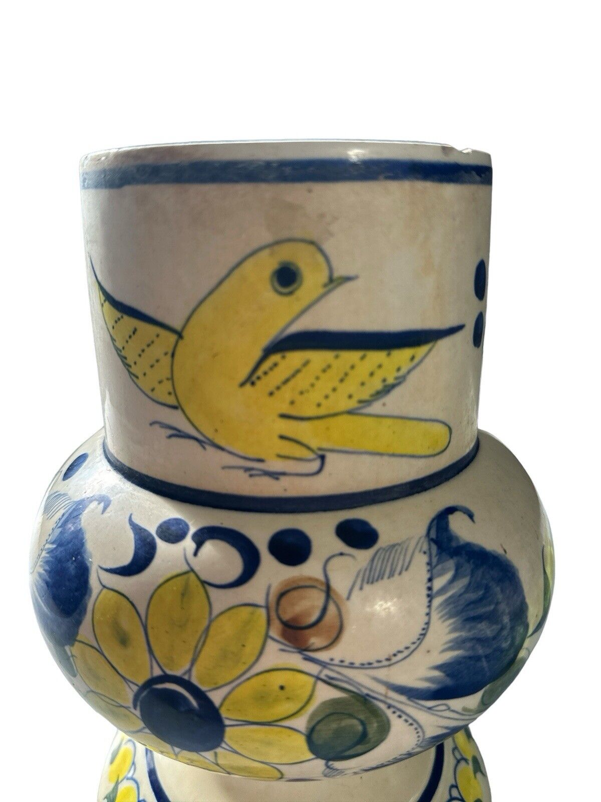 Authentic Handmade Mexican Talavera Pottery Hand Painted Ceramic Stoneware Vase