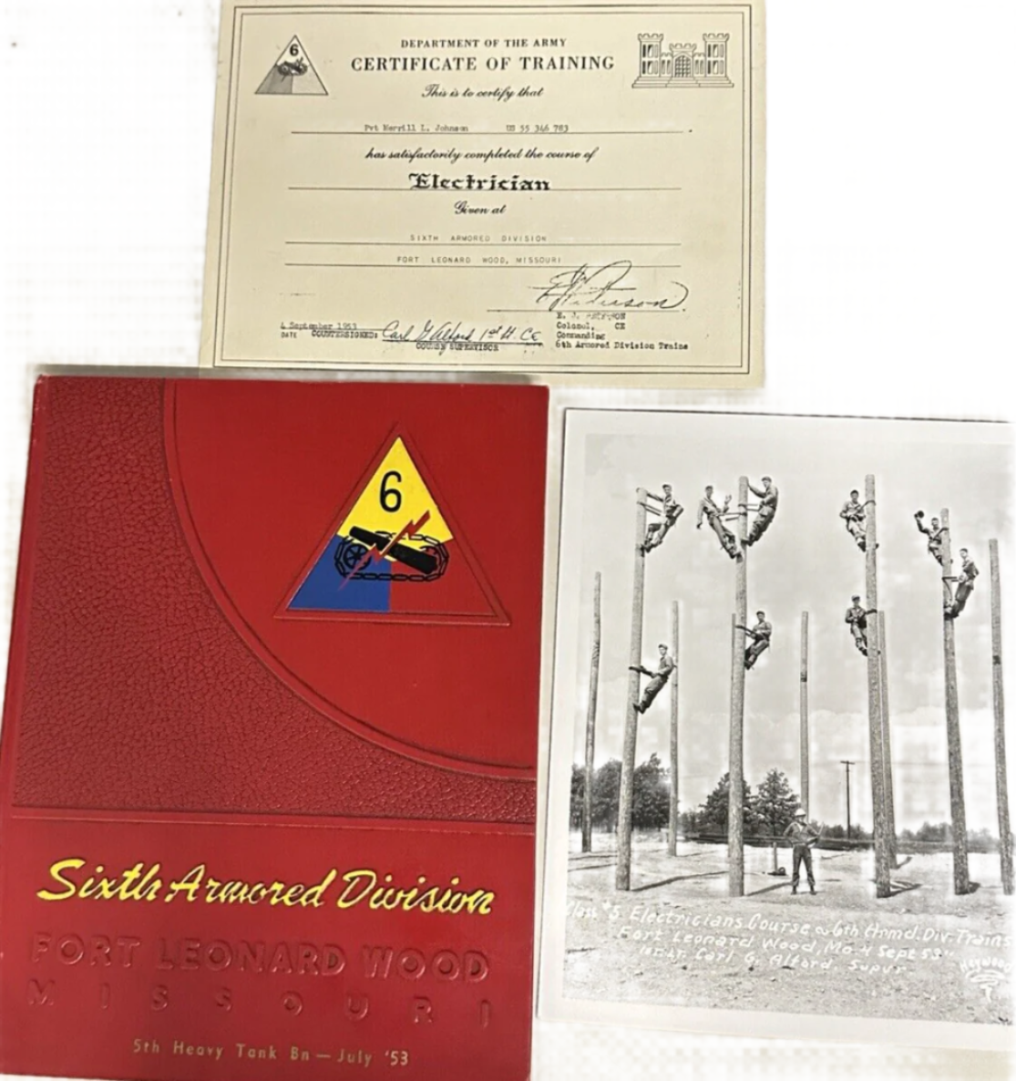 July 1953 Sixth Armored Division Fort Leonard Wood MO Heavy Tank Yearbook Photo