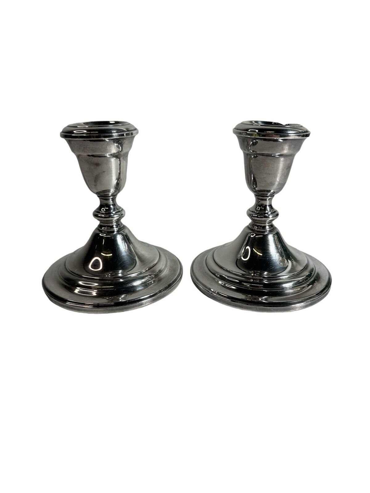 Set Of 2 Gorham 5" Silverplate Weighted Candlestick Holders YC 3000