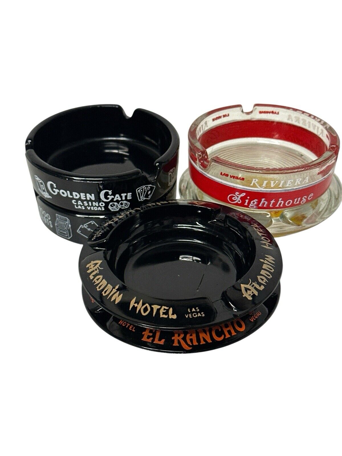 Lot of 6 Vintage MCM 1970’s Hotel Casino Ashtrays Rare Types