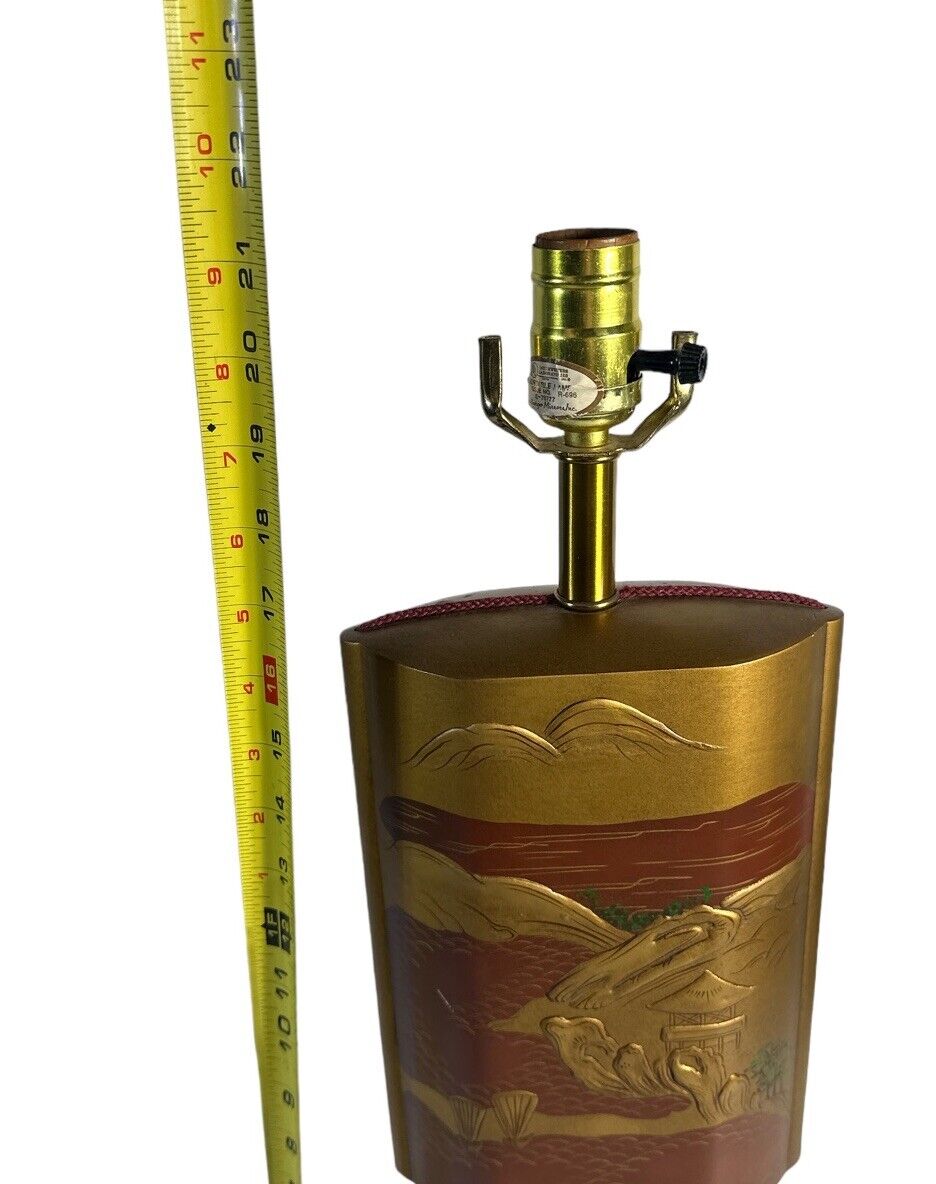 La Barge Mirror Inc. Asian Inspired Mountain Bridge Scene Beautiful Table Lamp
