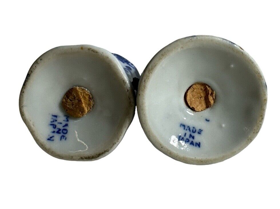 Vintage Phoenix Blue On White Salt And Pepper Shakers Made In Japan