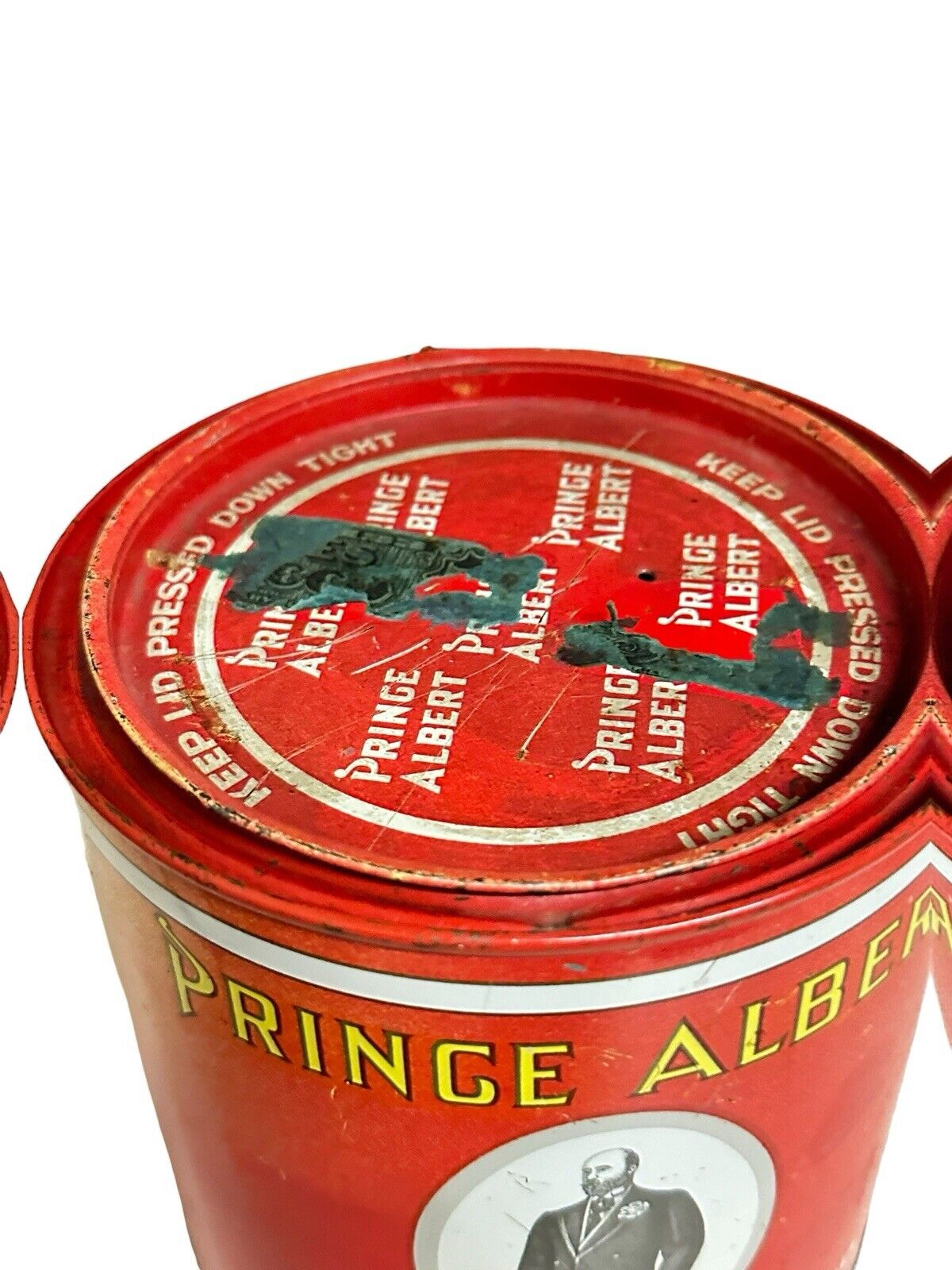 Antique Prince Albert tobacco tin Empty Tobacciana Decor Container 1907