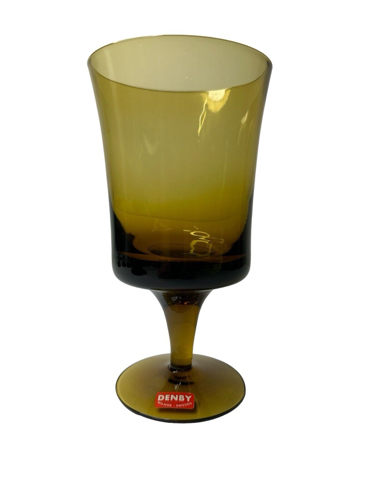 1972-1979 DENBY Arabesque Spice Brown Water or Wine Goblet NOS Milnor Sweden 6.5